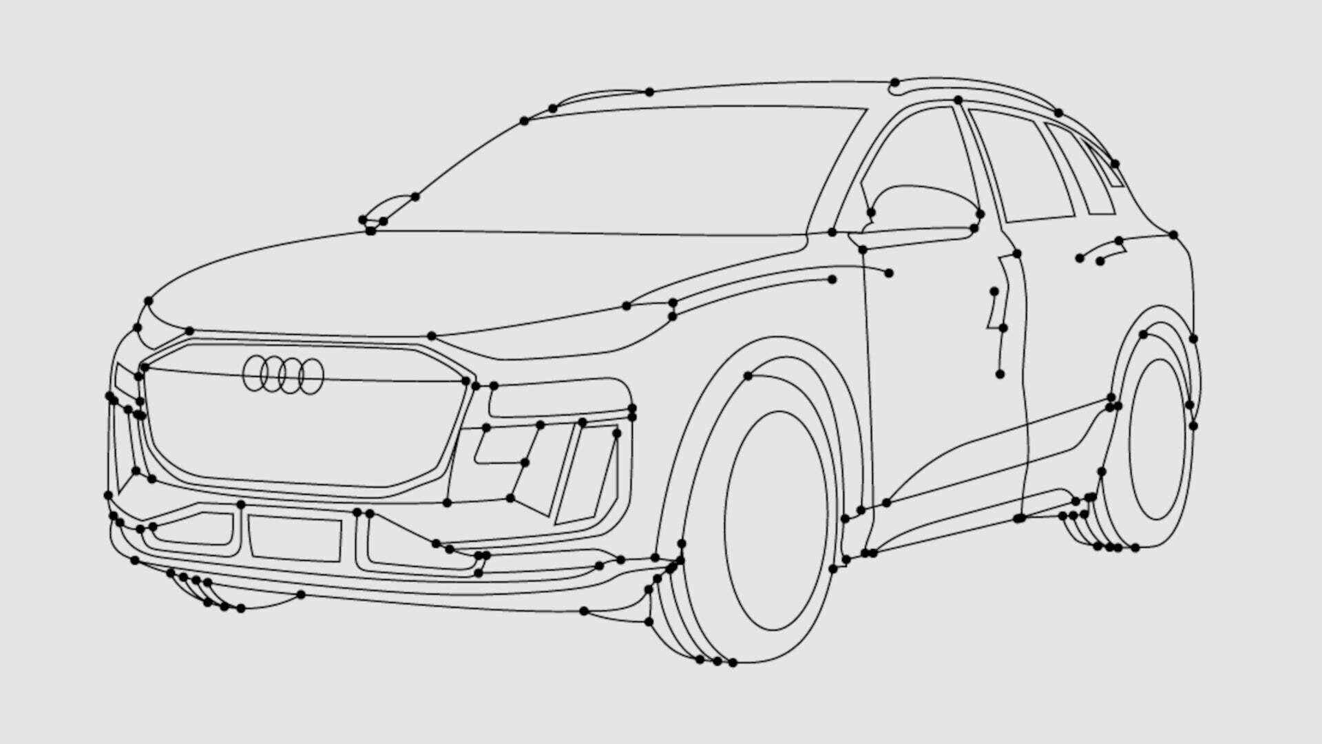 Strichzeichnung eines Audi