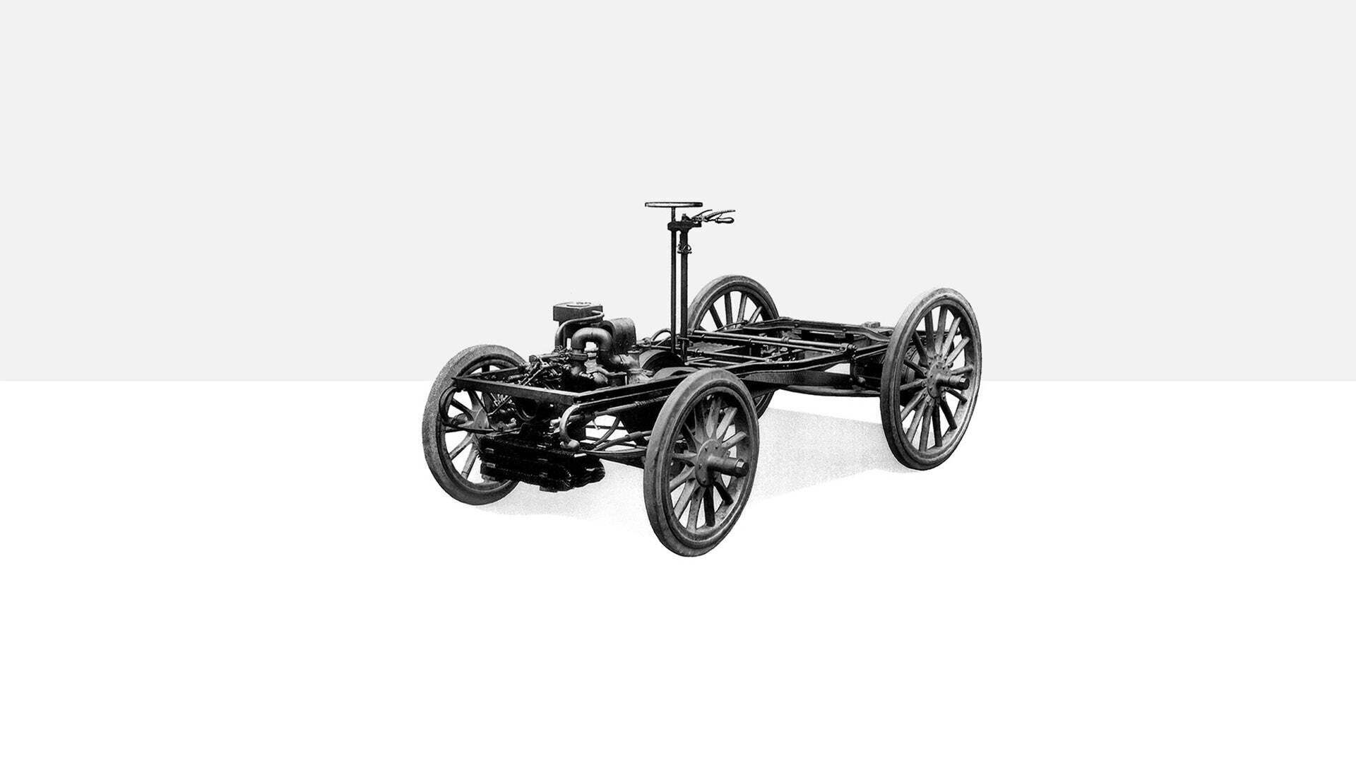 Illustration des Horch 1 auf einem grau-weißen Hintergrund