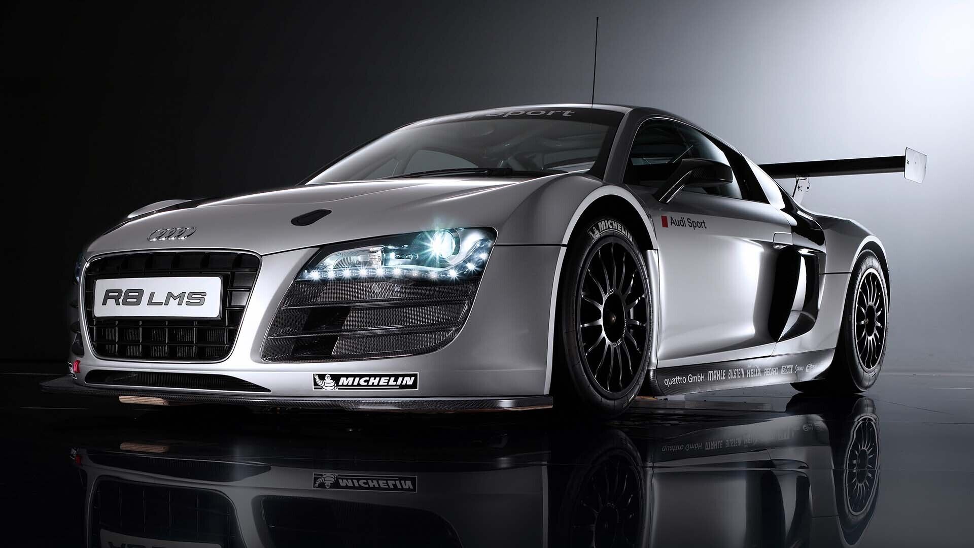 A studio picture showing the original Audi R8 LMS.