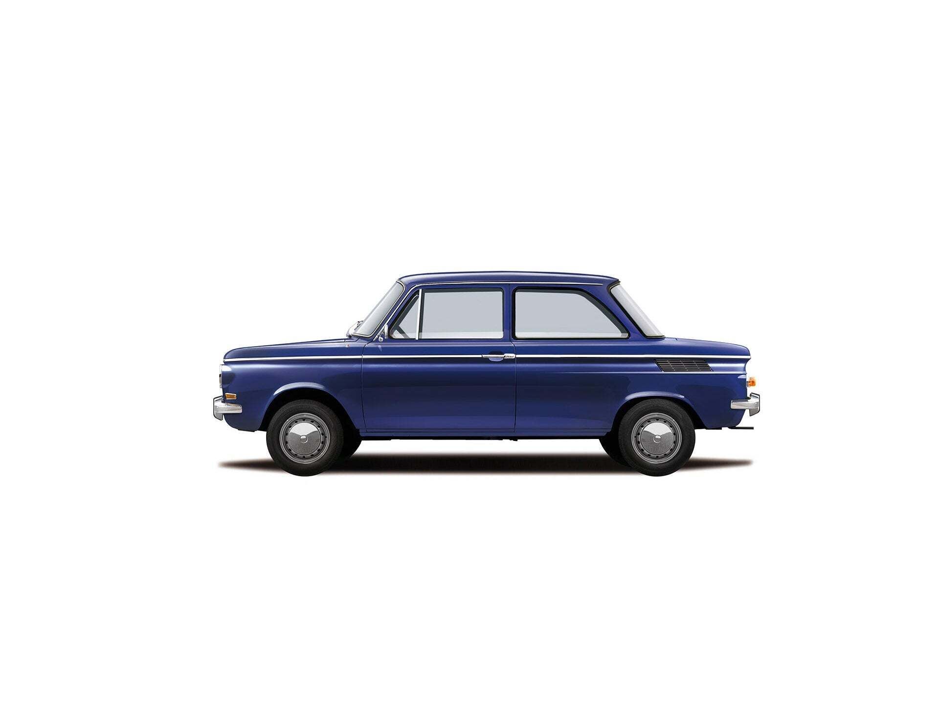 Illustration eines blauen NSU Prinz vor weißem Hintergrund