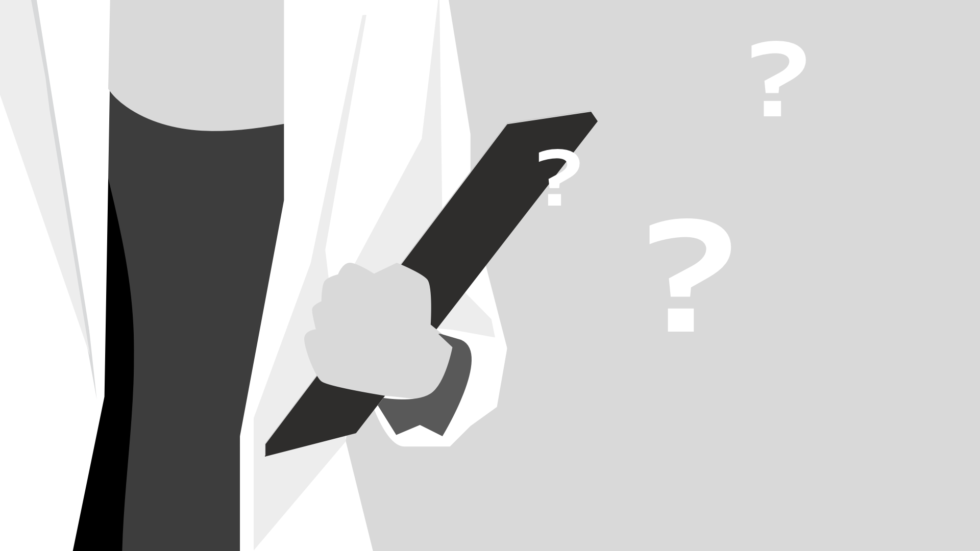 Illustration of a person in a smock holding a clipboard; several question marks in the background.