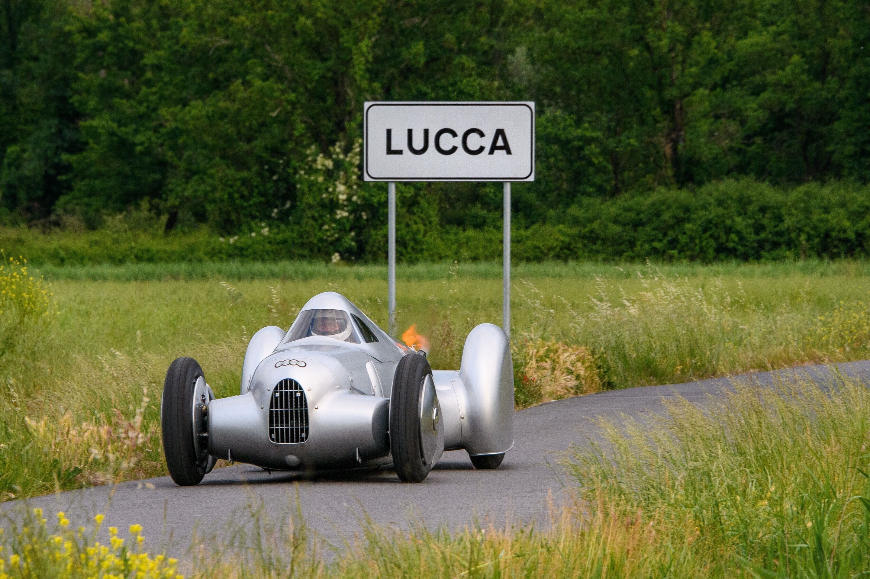 Auto Union Lucca - Audi recreated the Auto Union Lucca. Driving shot taken in Lucca, Italy, at the beginning of May 2026.