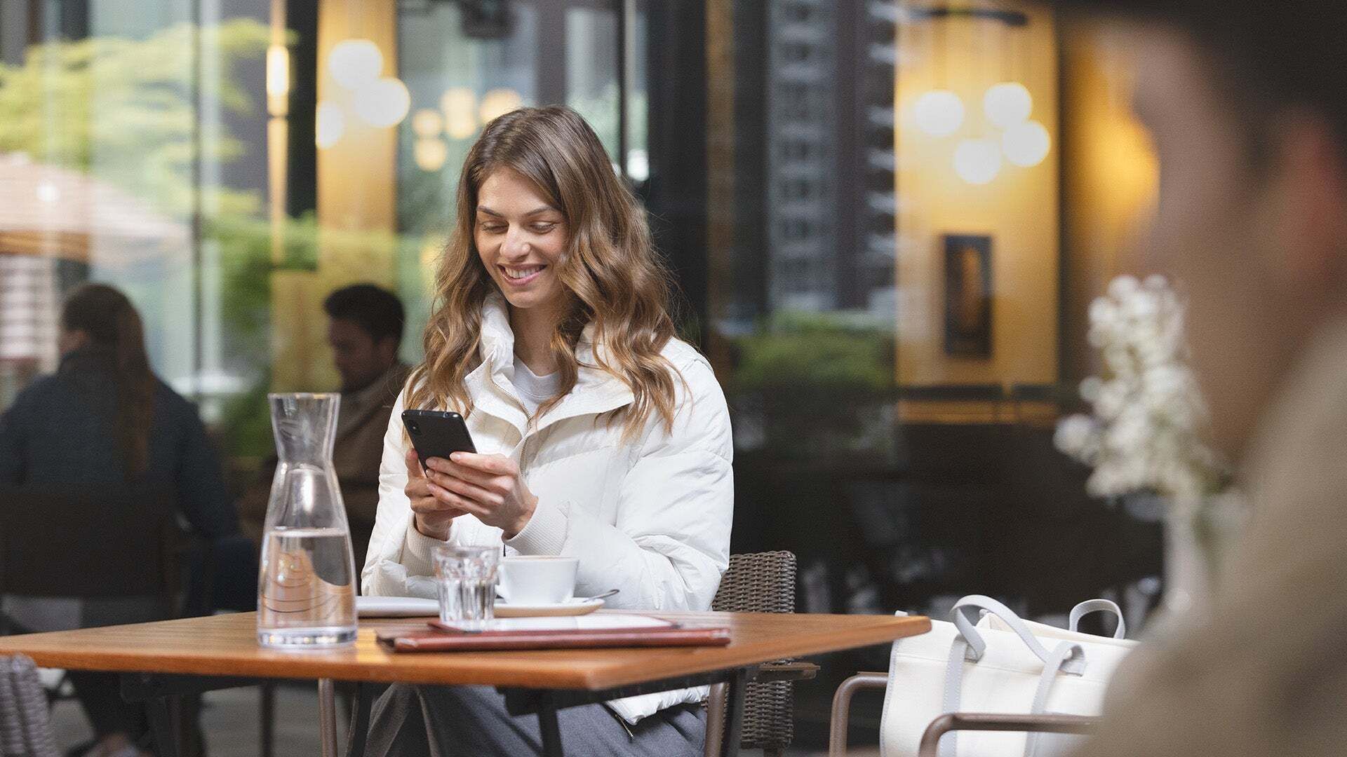 A young woman in a café - A young woman in a café