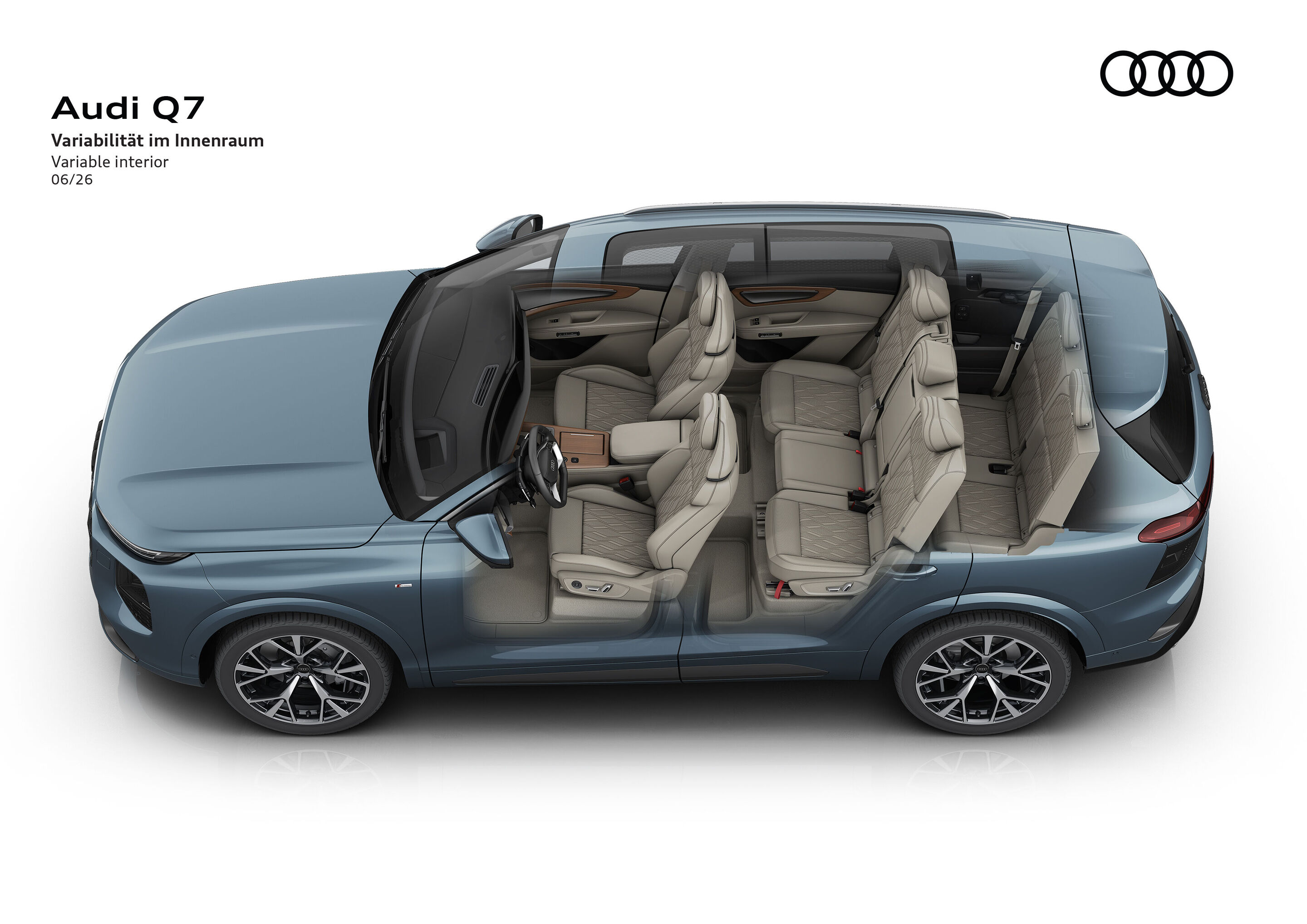 Illustration - Audi Q7 - Variabilität im Innenraum