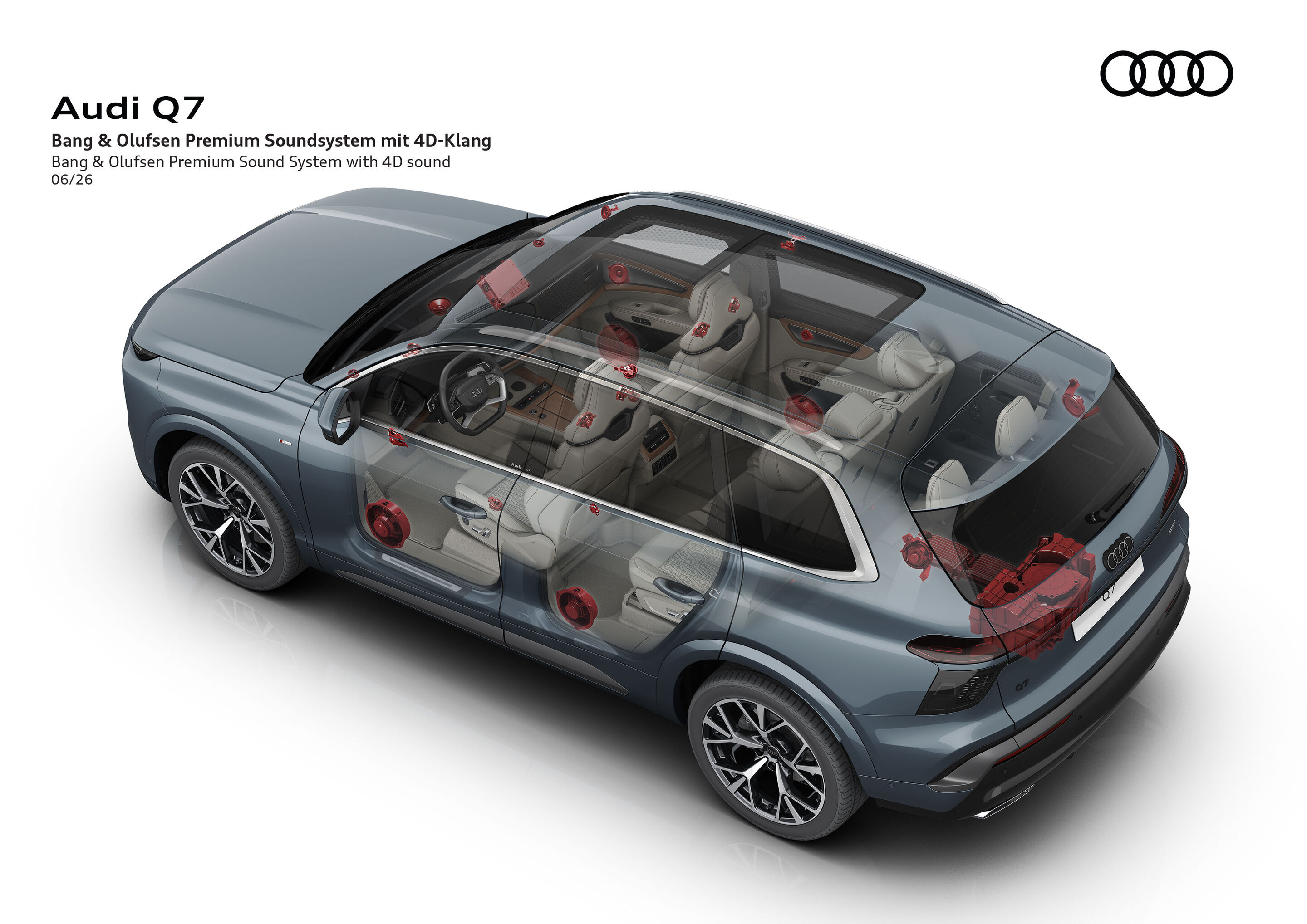Illustration - Audi Q7 - Bang & Olufsen Premium Sound System with 4D sound