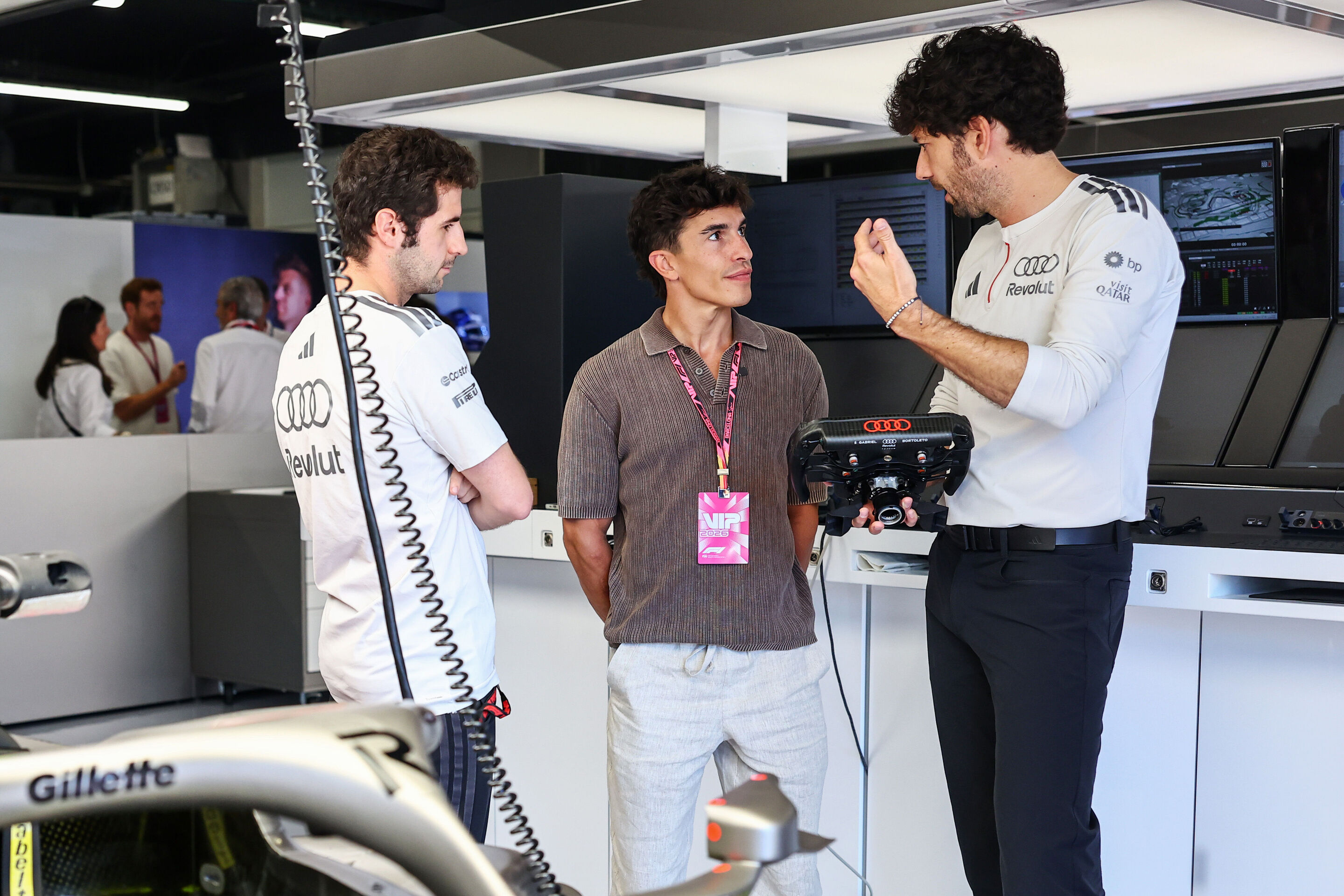 Audi Revolut F1 Team: Barcelona Grand Prix - Ducati factory driver Marc Marquez visits Audi Revolut F1 Team