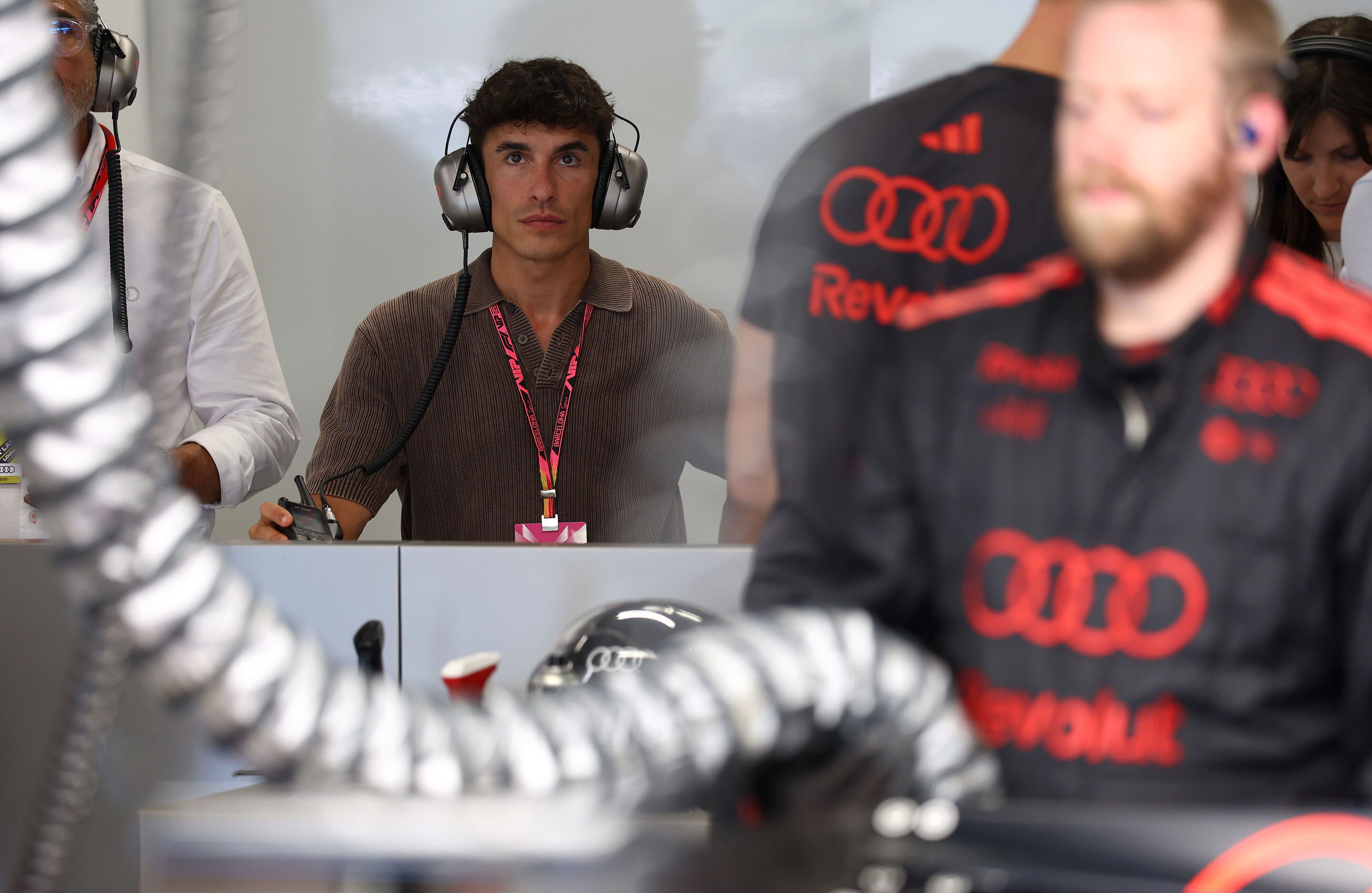 Audi Revolut F1 Team: Barcelona Grand Prix - Ducati factory driver Marc Marquez visits Audi Revolut F1 Team