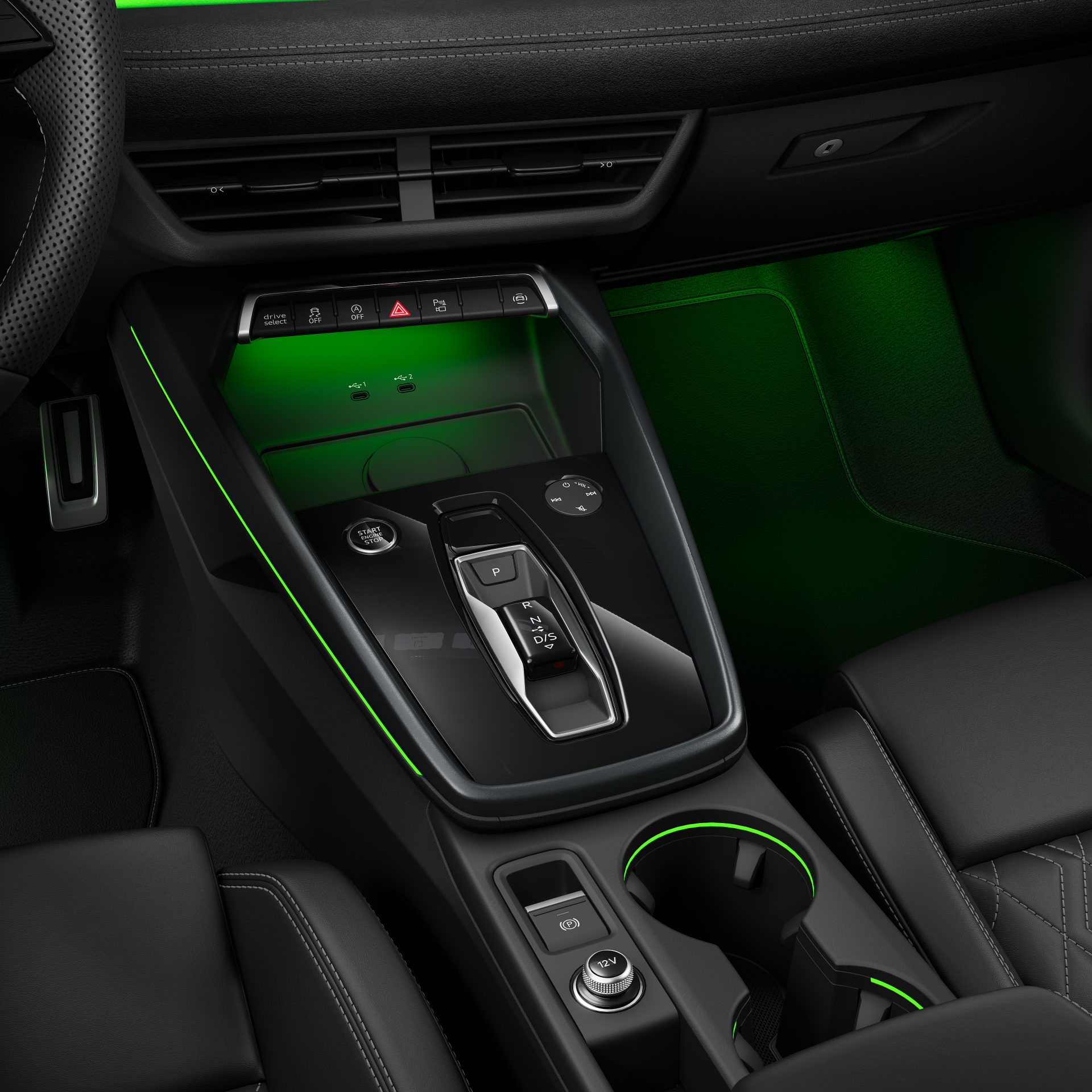 Audi A3 allstreet - Studioaufnahme, Interieur, Ablagen