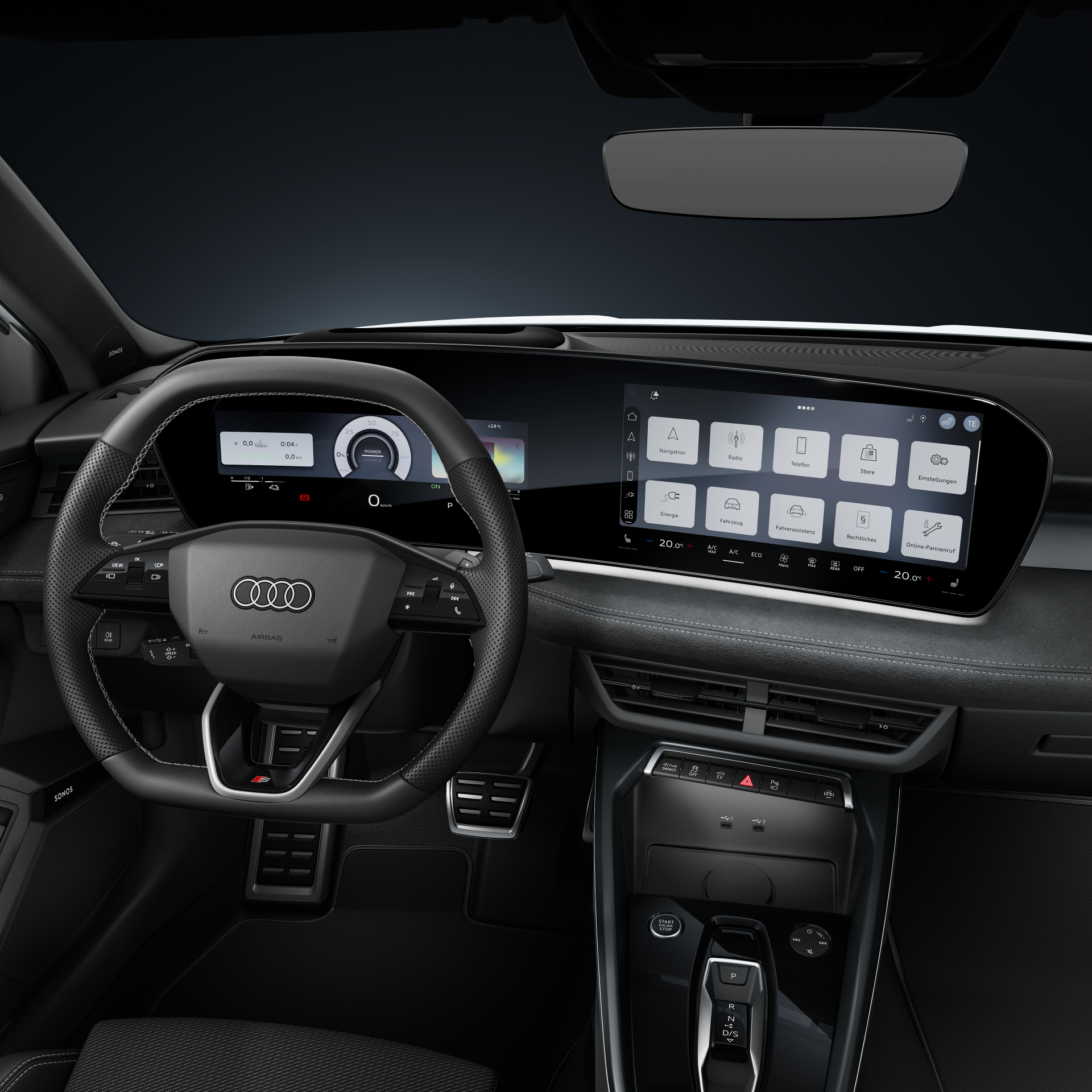 Audi A3 allstreet e-hybrid - Studioaufnahme, Interieur, Cockpit und Lenkrad