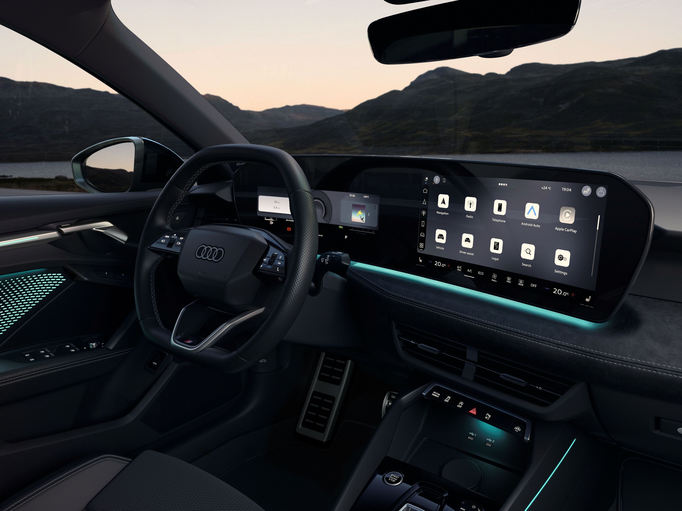 Audi A3 Sportback - Studio photo, interior, cockpit and steering wheel

The content displayed in the final product may differ from the vehicle shown.