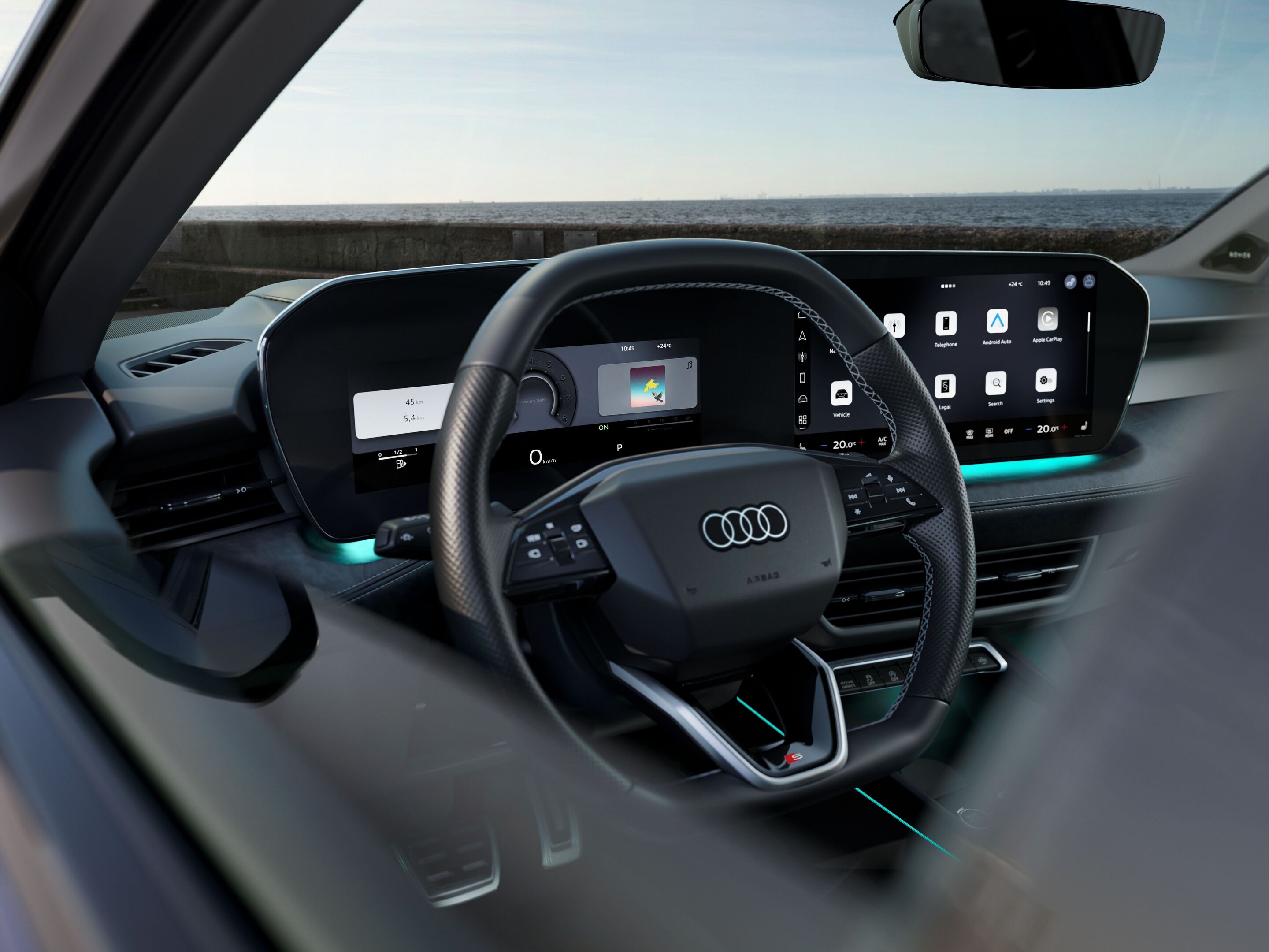 Audi A3 Sportback - Studio photo, interior, cockpit and steering wheel

The content displayed in the final product may differ from the vehicle shown.