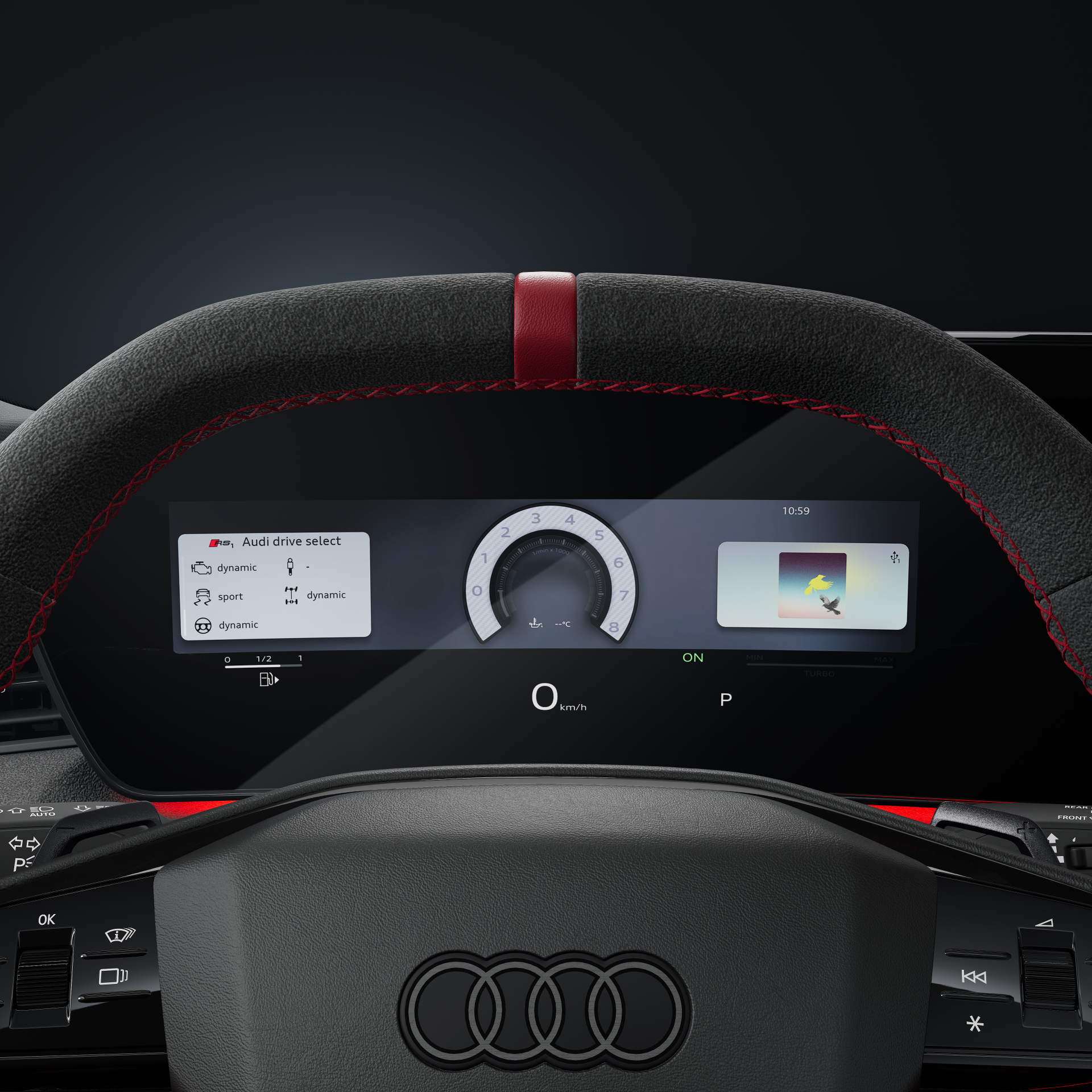Audi RS 3 Sportback - Studioaufnahme, Interieur, Cockpit und Lenkrad