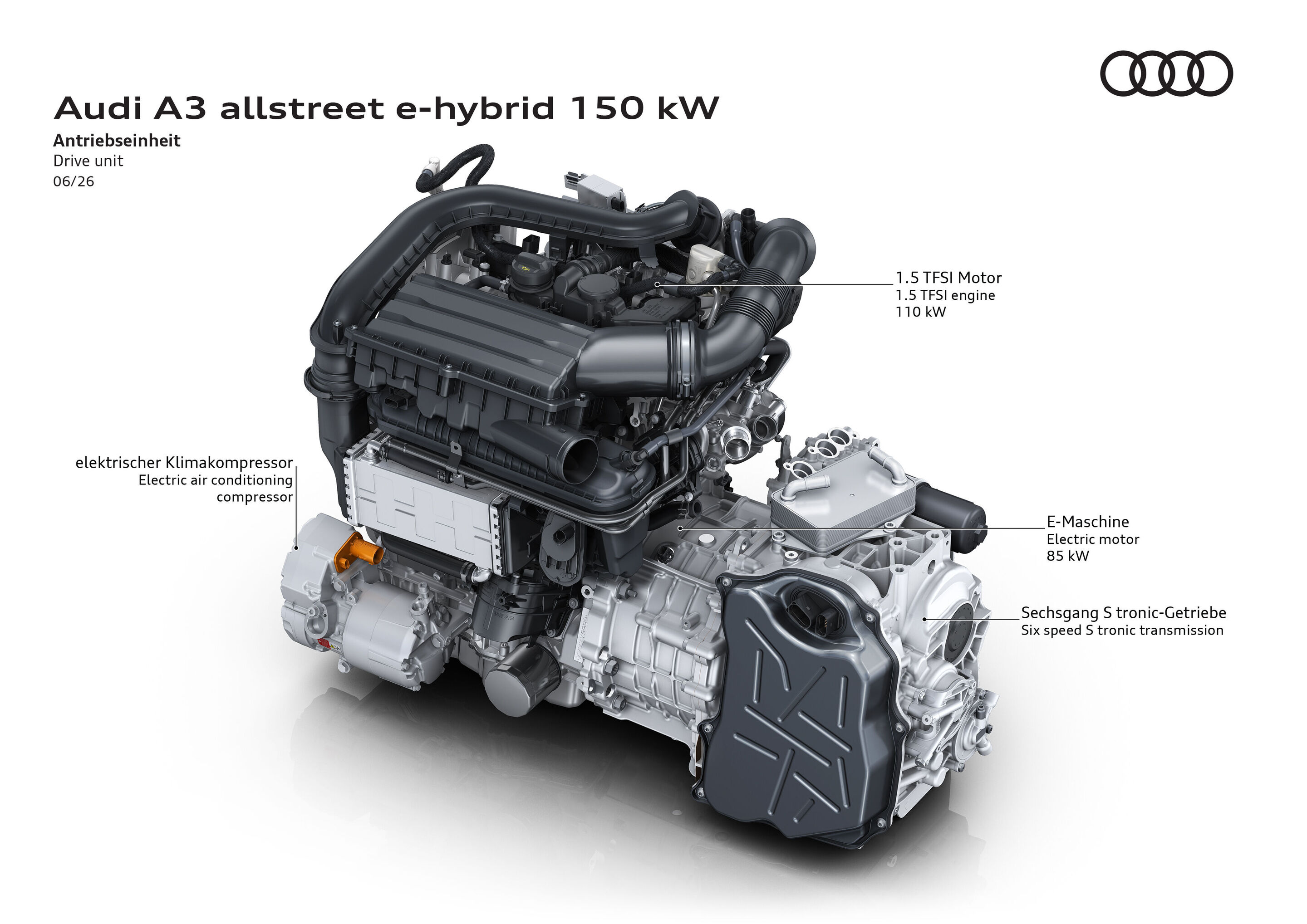 Illustration - Audi A3 allstreet e-hybrid 150 kW - Antriebseinheit