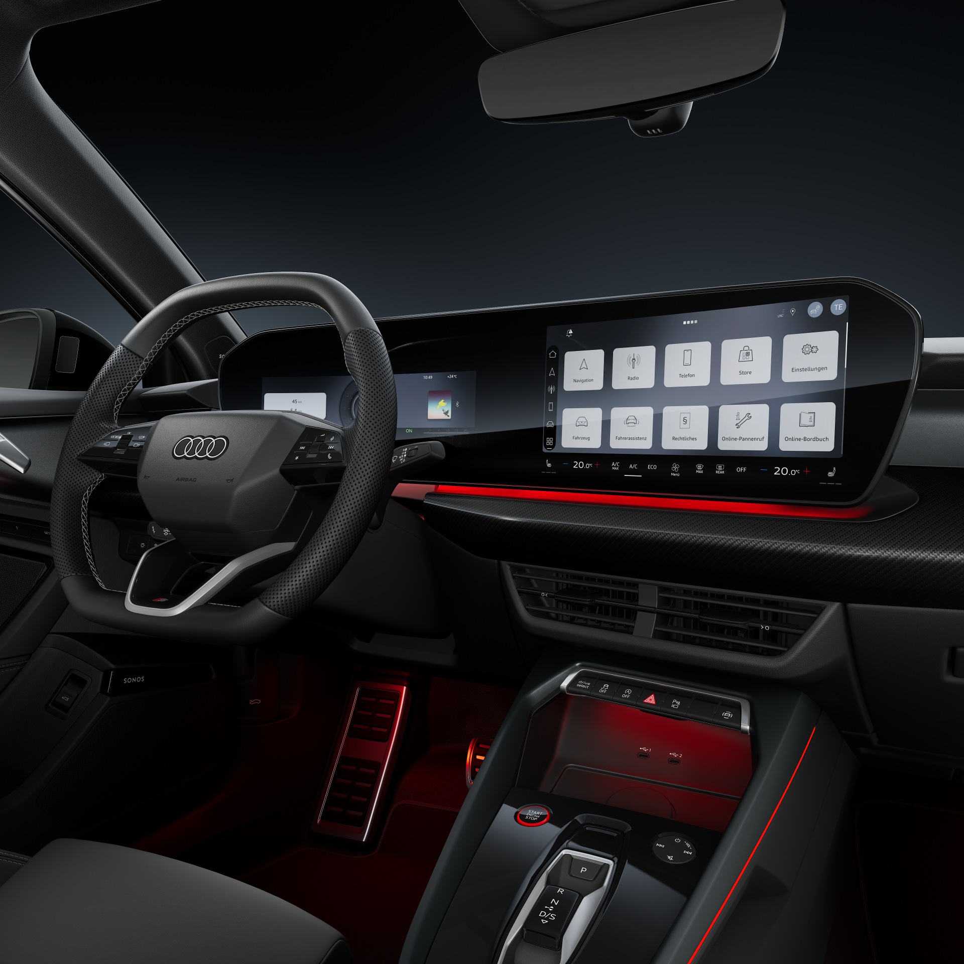 Audi S3 Sportback - Studioaufnahme, Interieur, Cockpit und Lenkrad