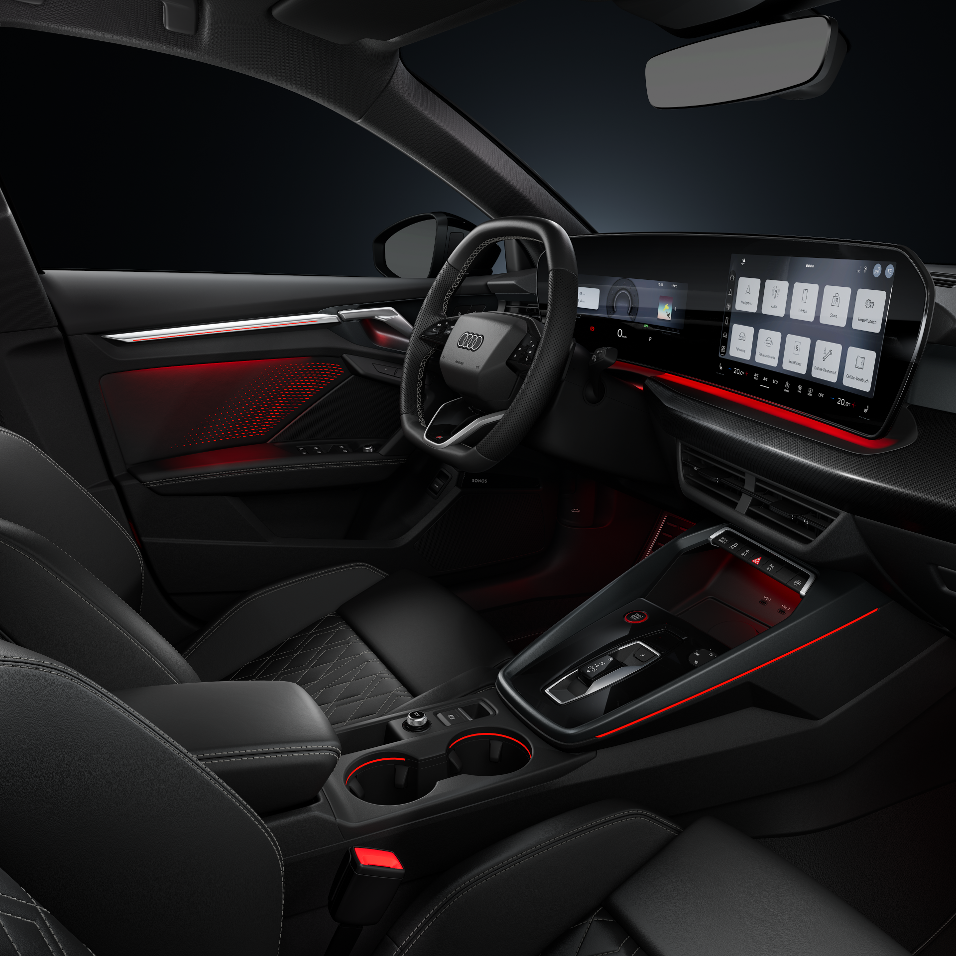 Audi S3 Sportback - Studioaufnahme, Interieur, Cockpit und Lenkrad