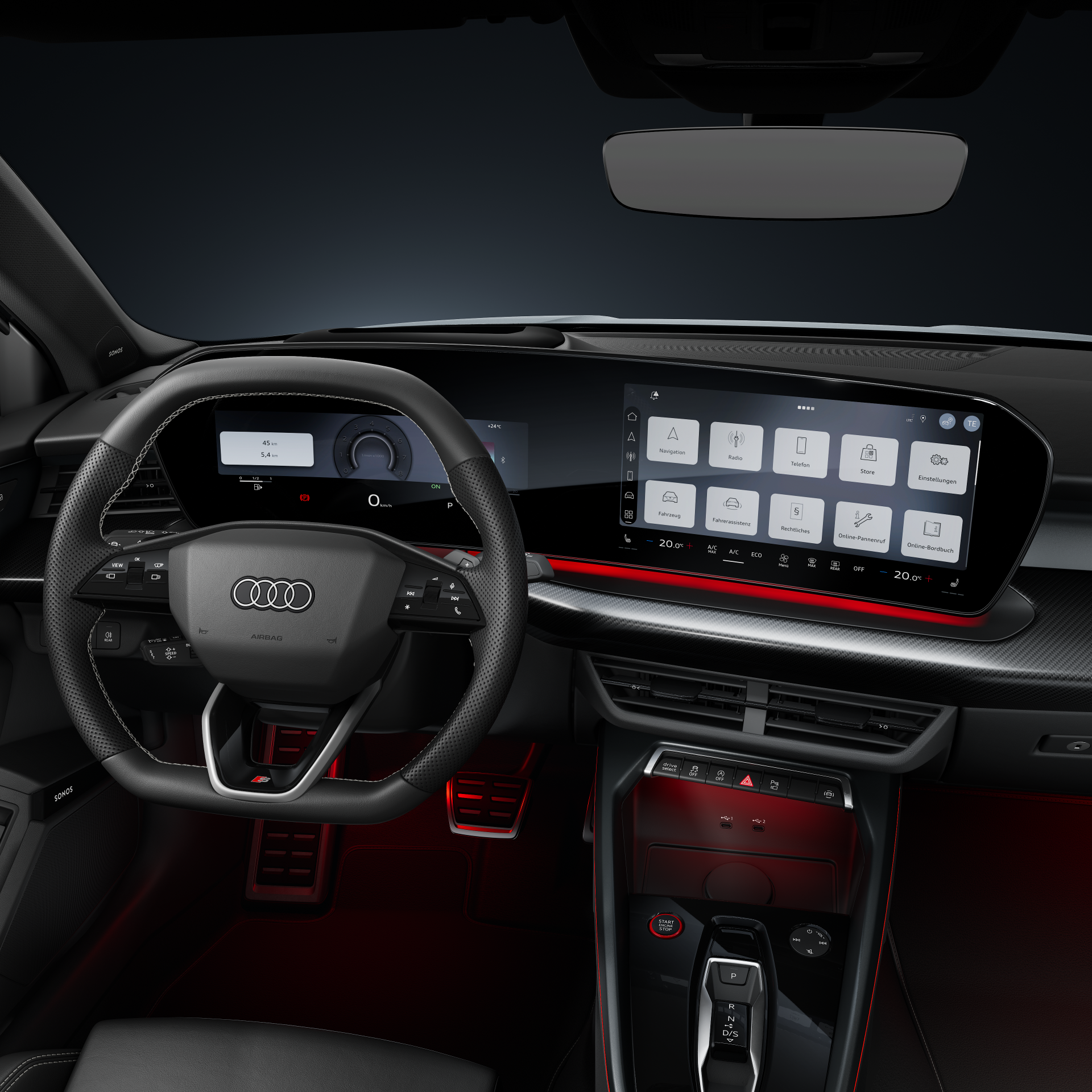 Audi S3 Sportback - Studioaufnahme, Interieur, Audi virtual cockpit