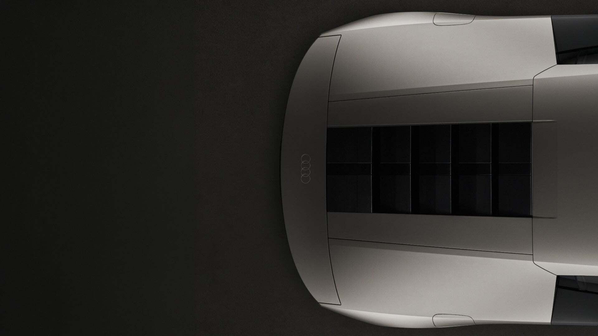A bird's-eye view of the Audi Nuvolari's streamlined rear