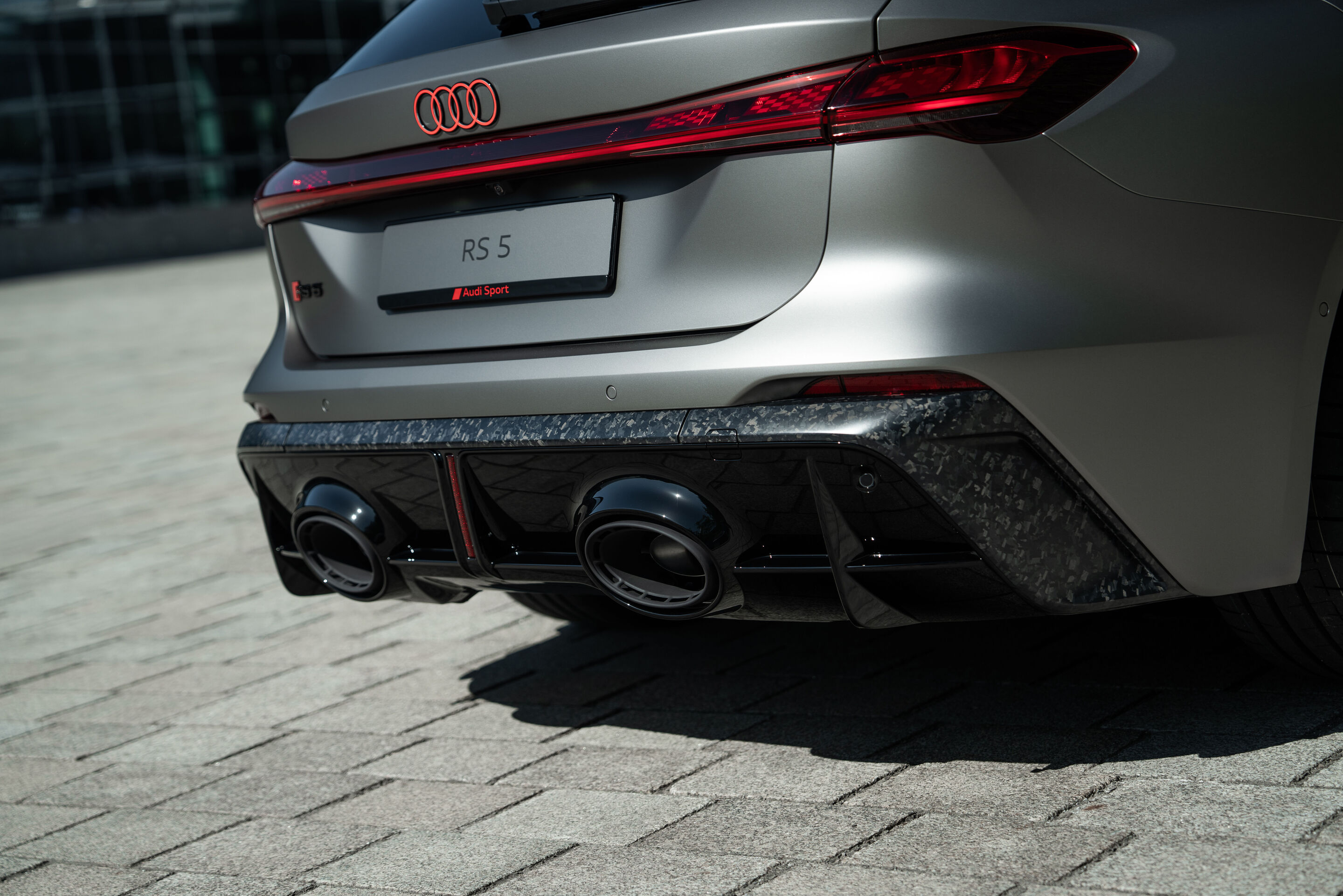 Audi RS 5 Avant featured in the F1® Pirelli Hot Lap - Outdoor static photo, exterior, three-quarter rear view