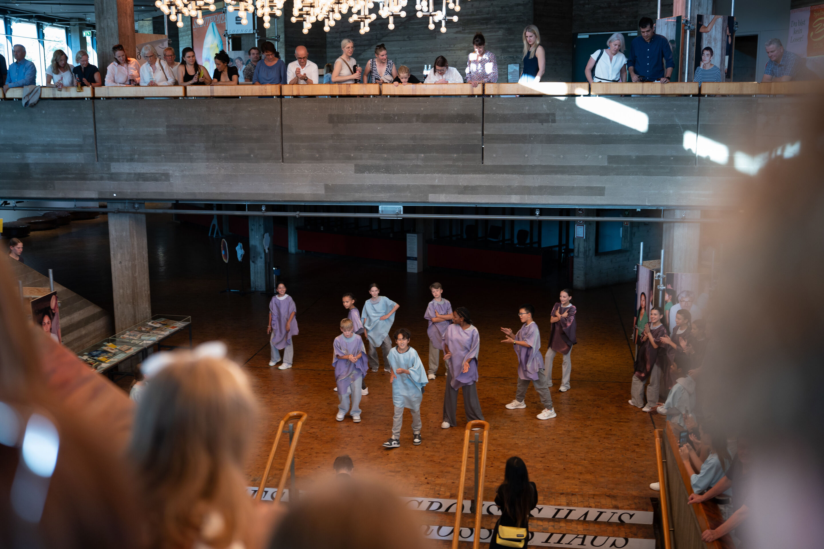 Audi Summer concert: Performance of “Dido and Aeneas” featuring Flying Steps at the Festsaal Ingolstadt - A group of students from Christoph-Scheiner-Gymnasium Ingolstadt performs a dance piece as a scenic prologue in the foyer of the Stadttheater Ingolstadt...