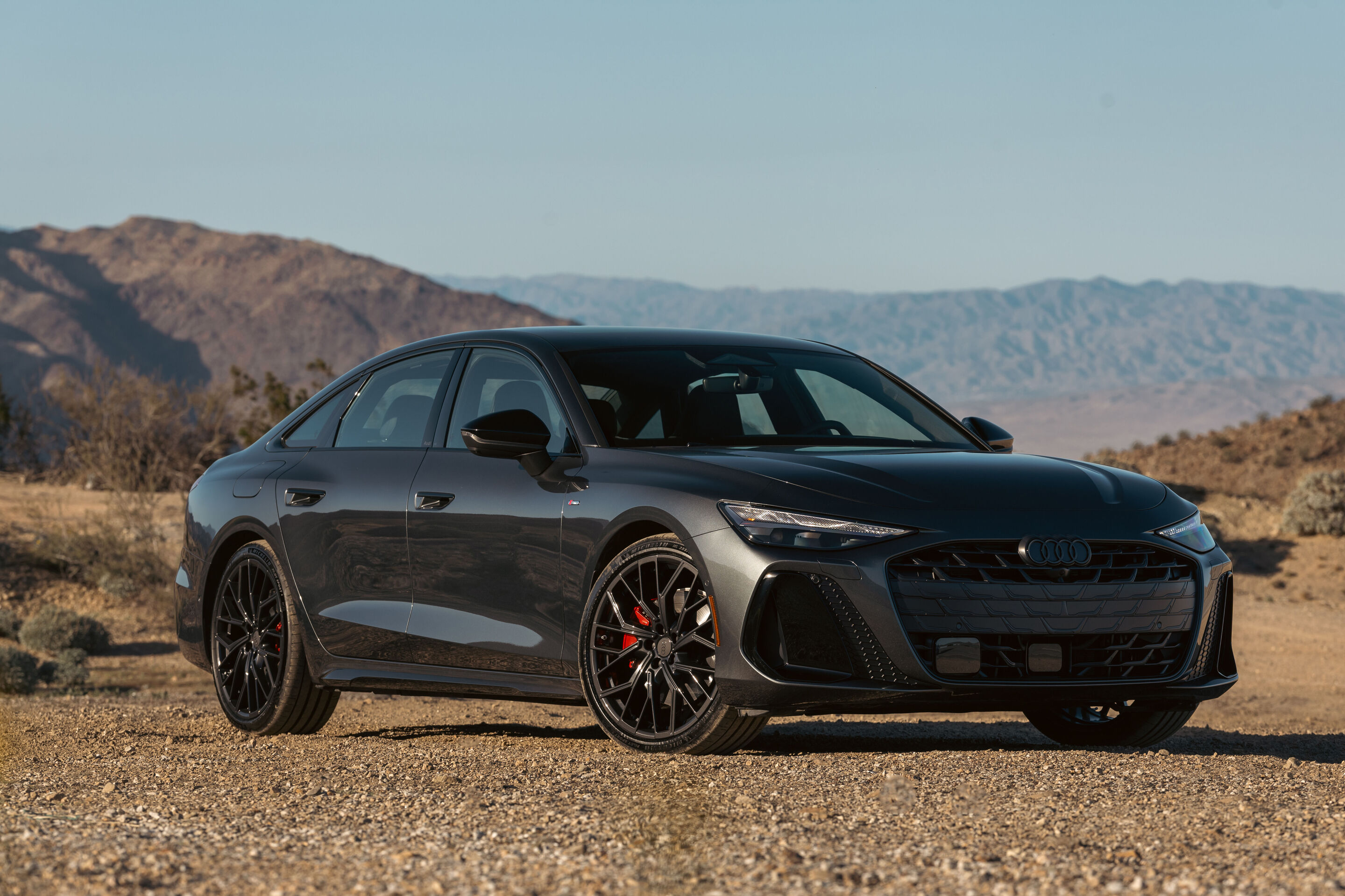 Audi A6 TFSI Sedan - Audi A6 sedan, static shot, three-quarters front perspective, Daytona grey metallic