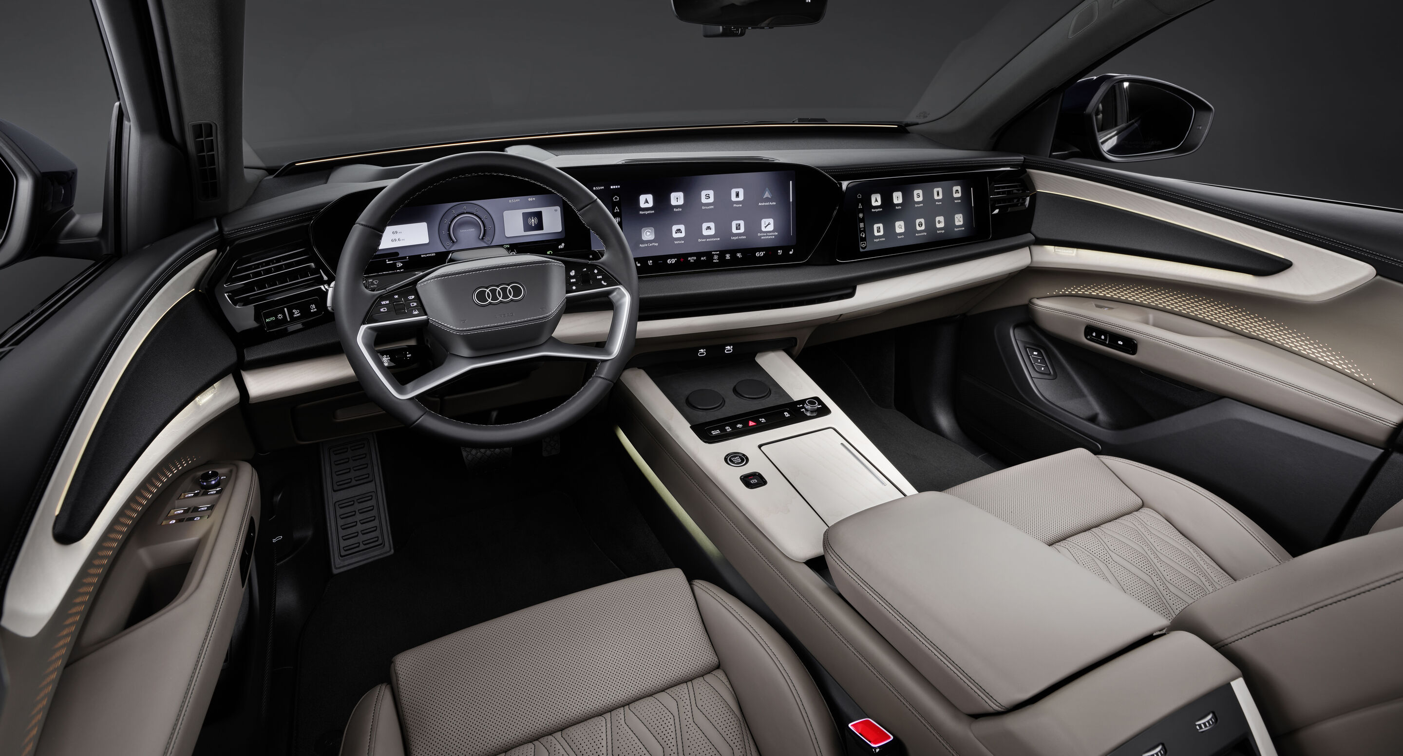 Audi Q9 SUV - Studio photo, interior, cockpit from the driver's side