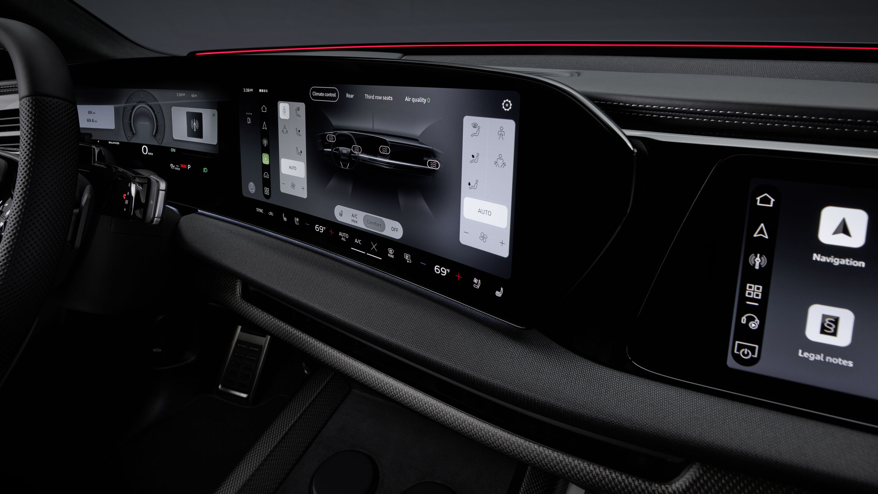 Audi Q9 SUV - Studioaufnahme, Interieur, Detailansicht MMI touch display