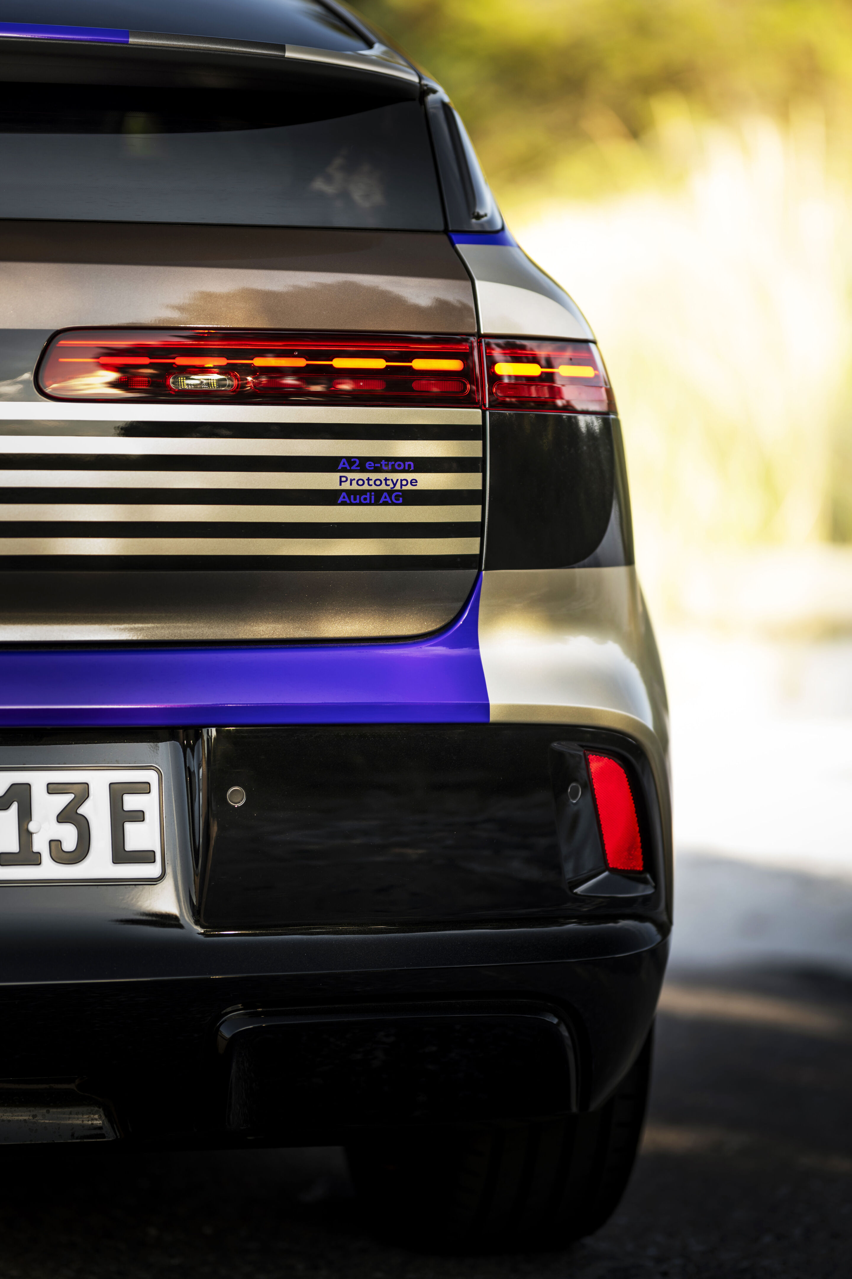 Audi A2 e-tron with design livery - Outdoor static shot, exterior, detail of the rear