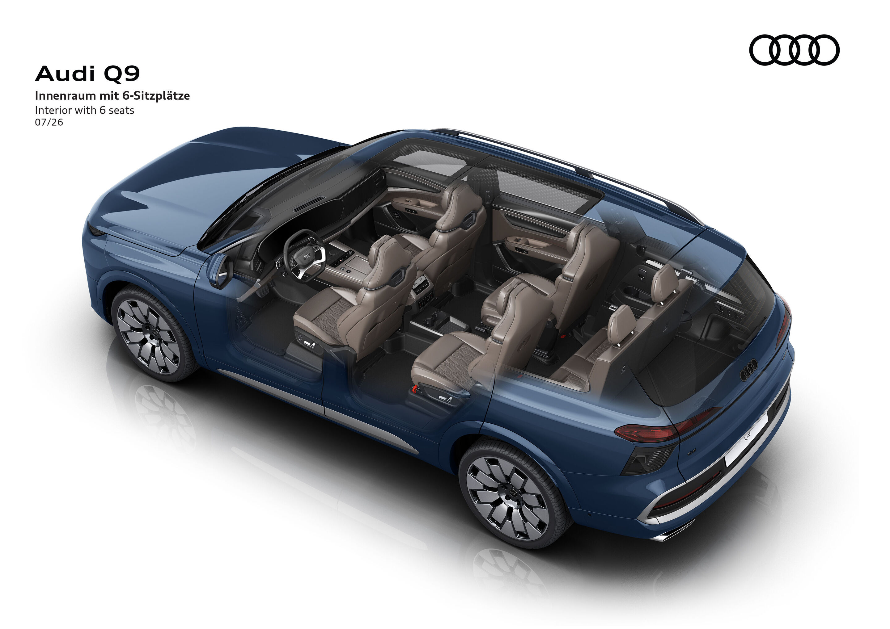 Illustration - Audi Q9 - Innenraum mit 6 Sitzplätzen
