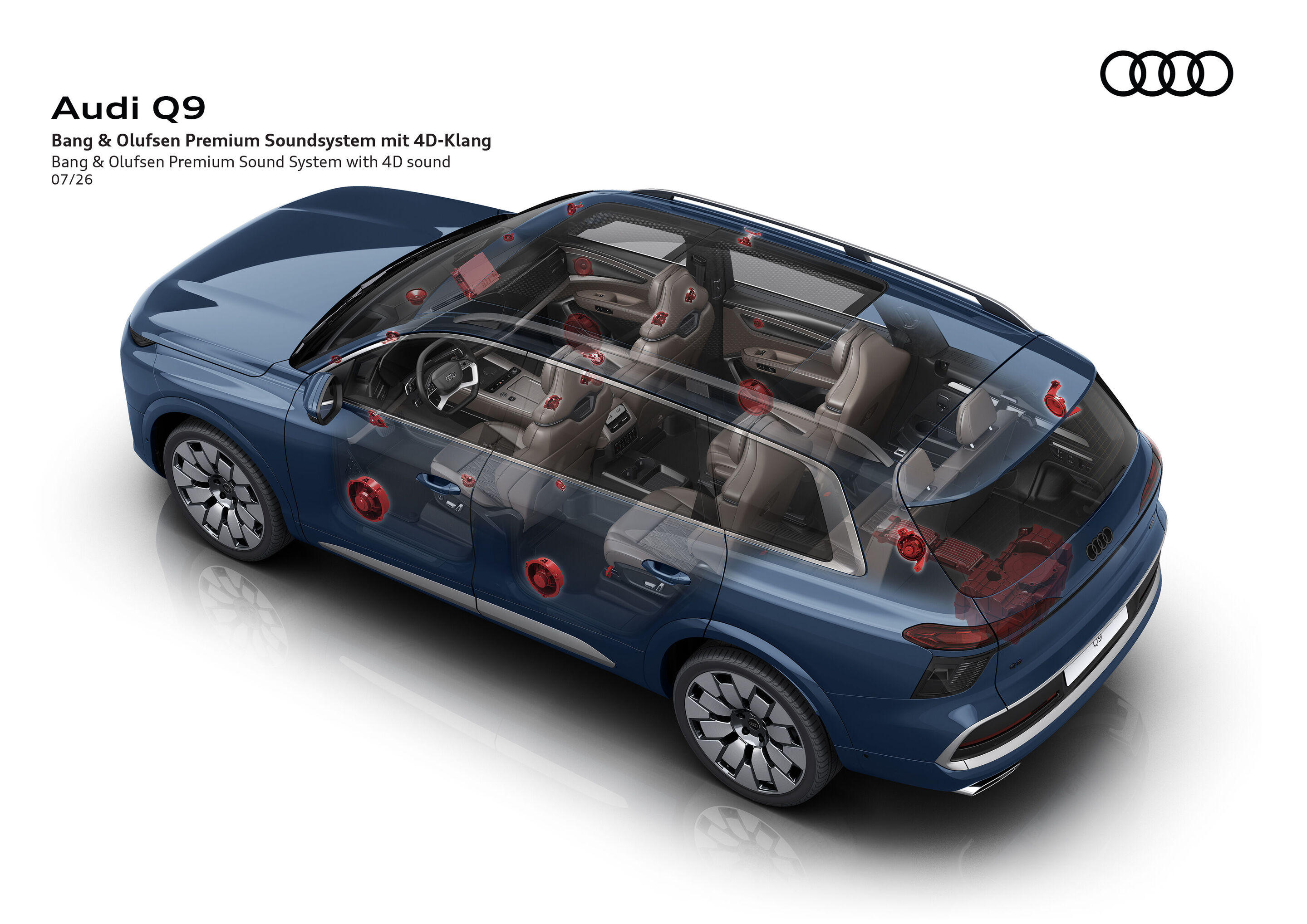 Illustration - Audi Q9 - Bang & Olufsen Premium Soundsystem mit 4D-Klang