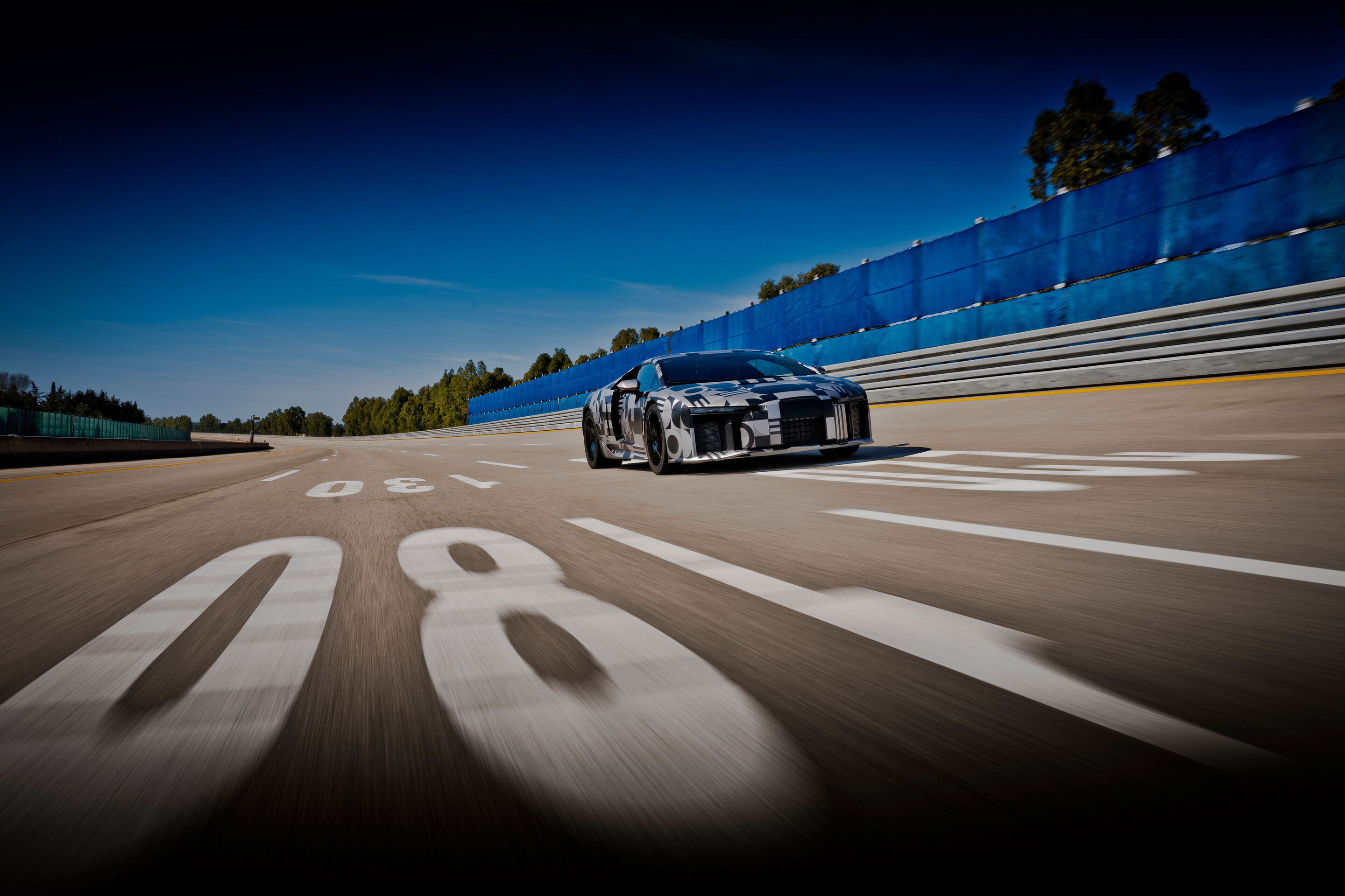 The Audi Nuvolari in 405 Days - Gabriel Bortoleto, driver for the Audi Revolut F1 Team, tests the Audi Nuvolari on the high-speed track at the Nardò Technical Center in southern Italy.
