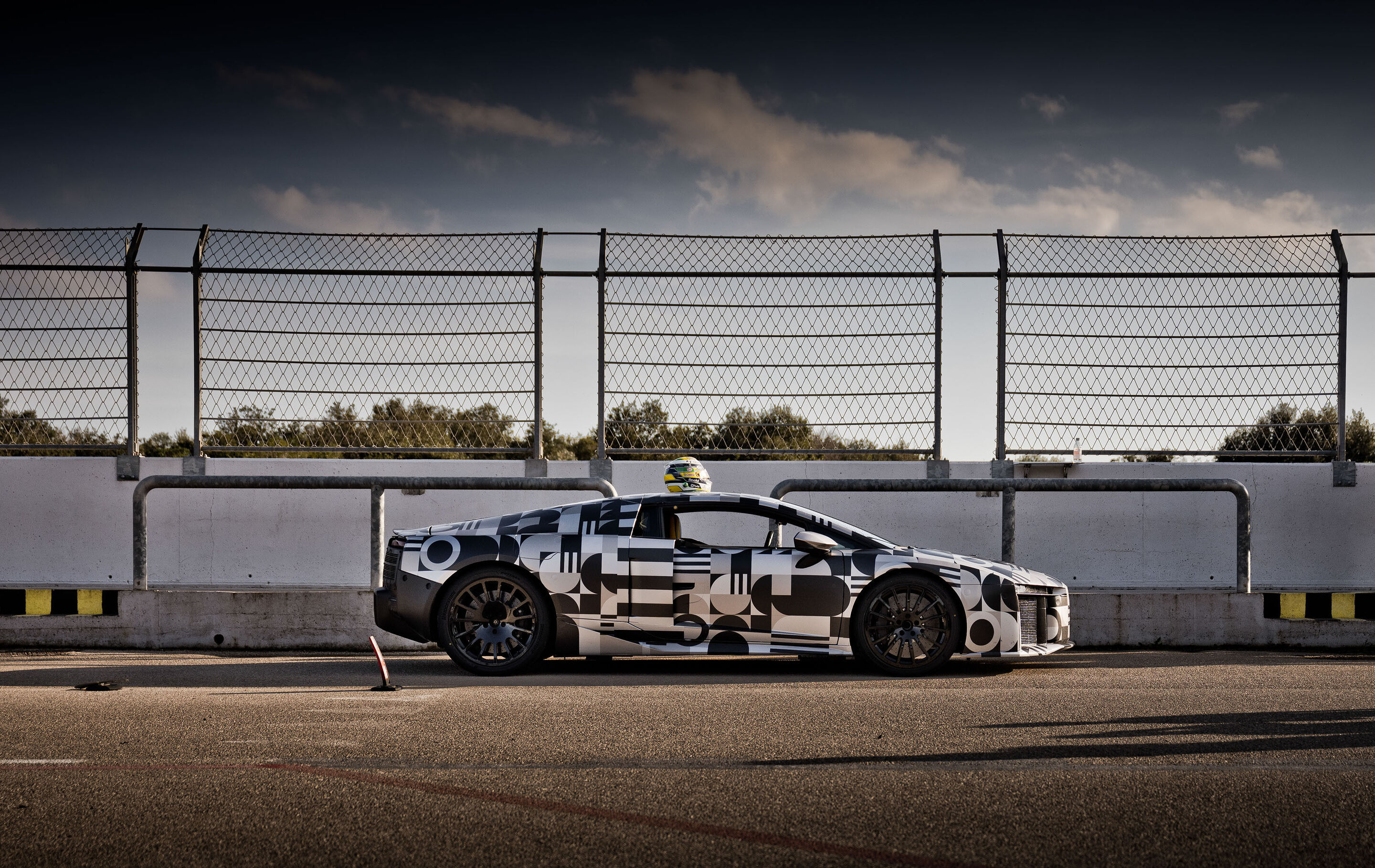 The Audi Nuvolari in 405 Days - Gabriel Bortoleto, driver for the Audi Revolut F1 Team, tests the Audi Nuvolari on the high-speed track at the Nardò Technical Center in southern Italy.
