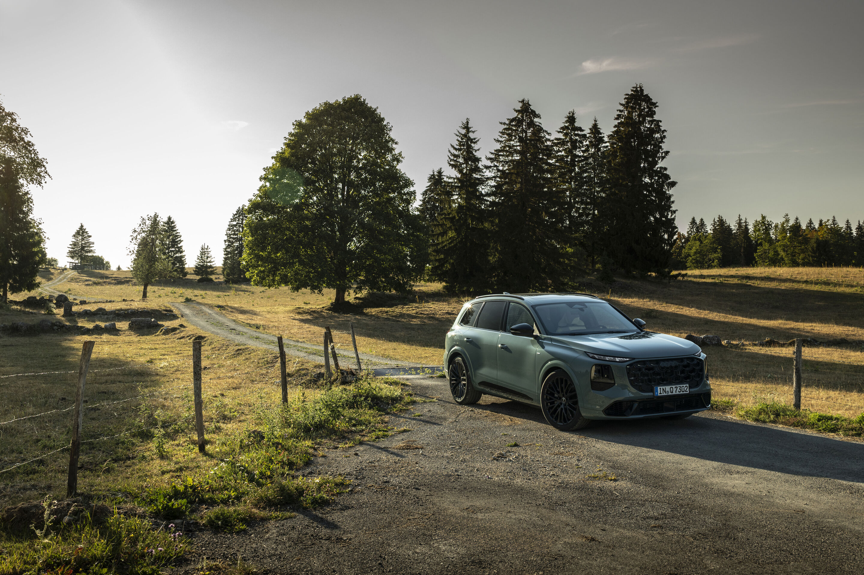Audi Q7 SUV - Agavengrün Metallic, Fahraufnahme, Exterieur