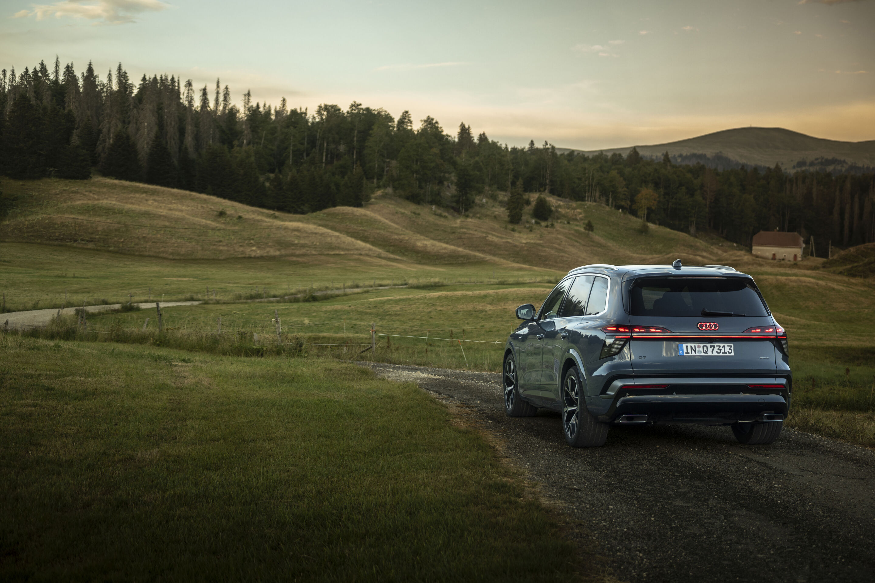 Audi Q7 SUV - Agave green metallic, dynamic photo, exterior