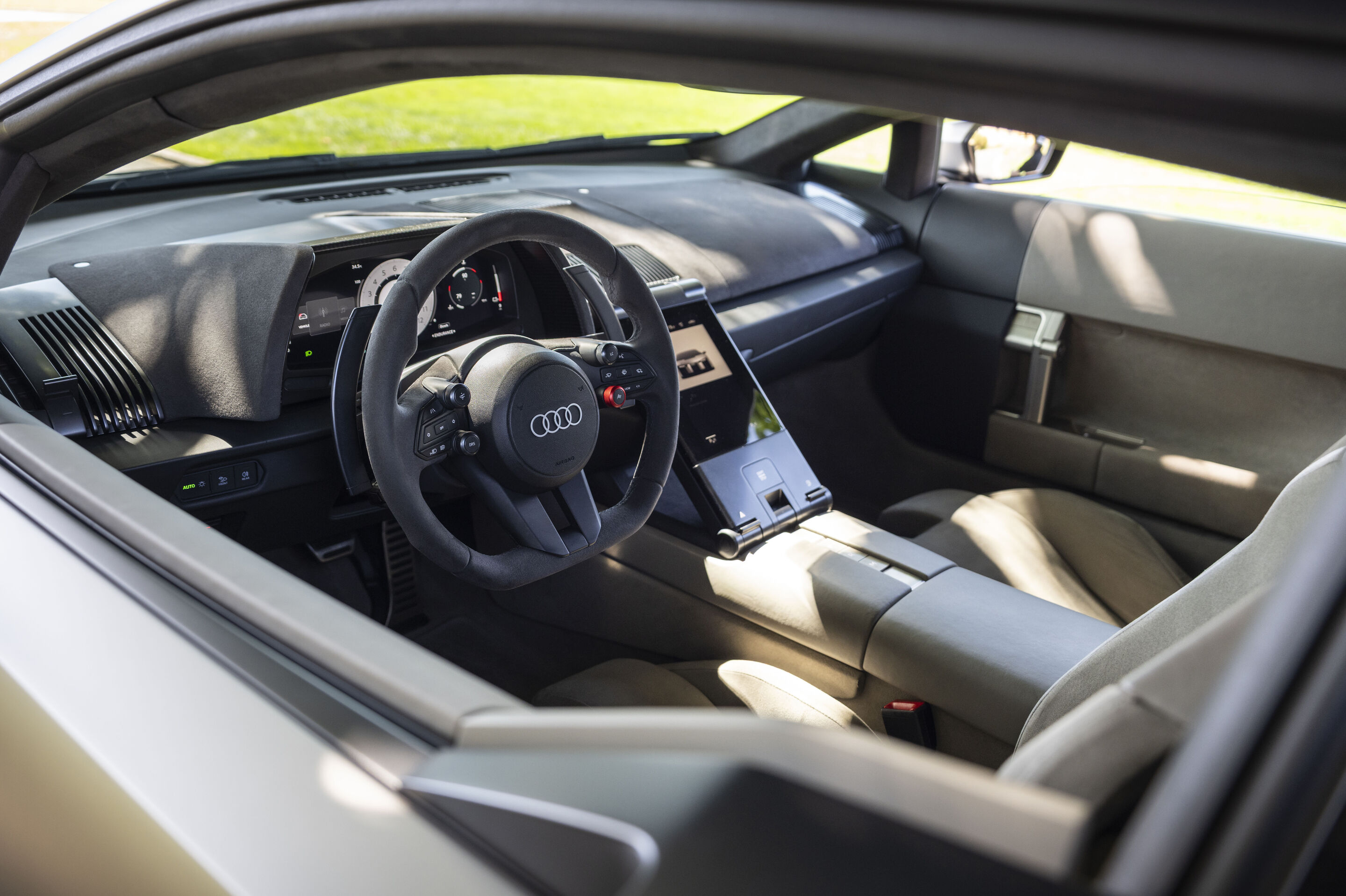 Audi Nuvolari in the U.S. - Outdoor static shot, Interior, Cockpit with steering wheel