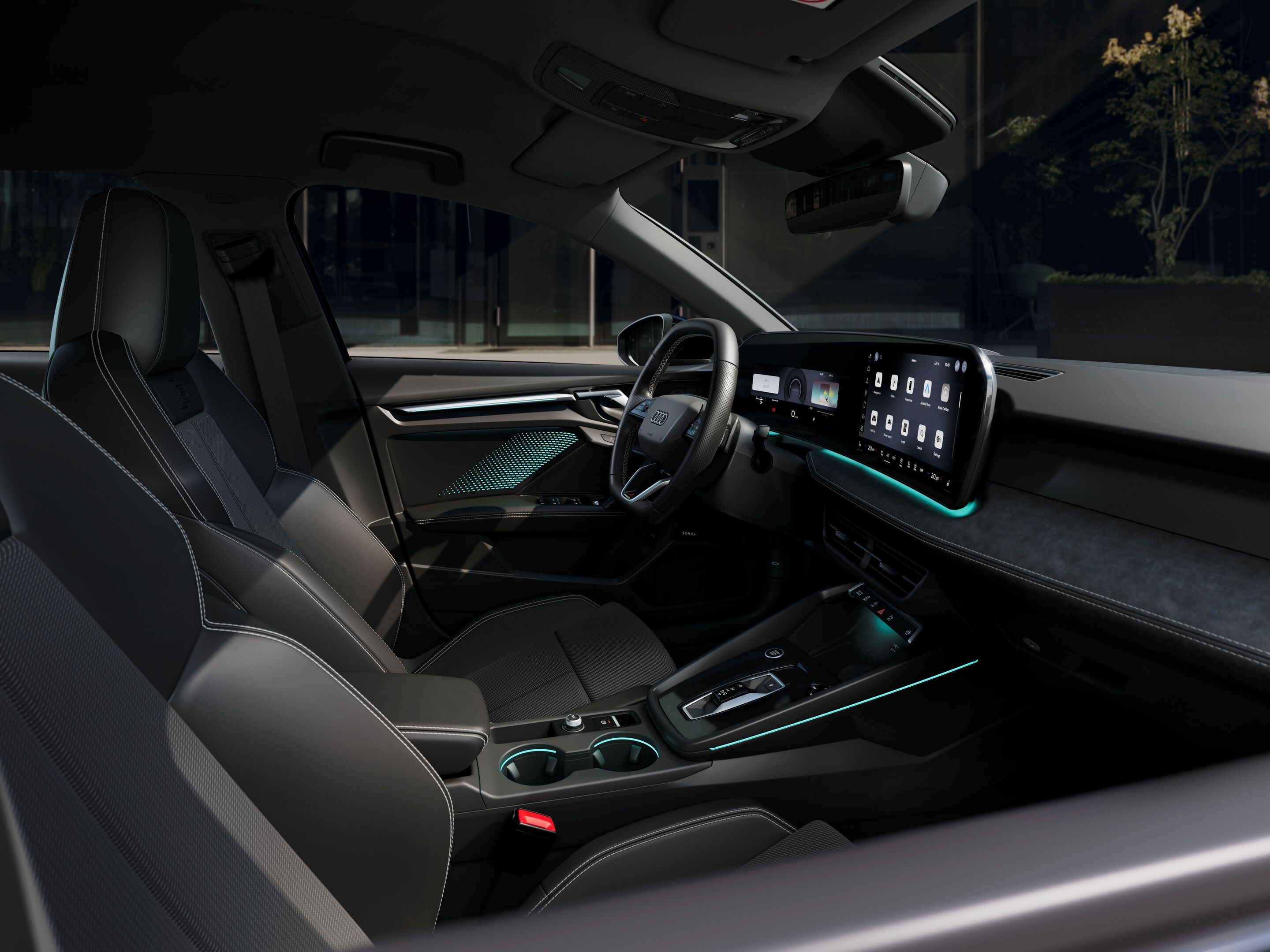 Audi A3 Sportback - Studio photo, interior, cockpit and steering wheel

The content displayed in the final product may differ from the vehicle shown.