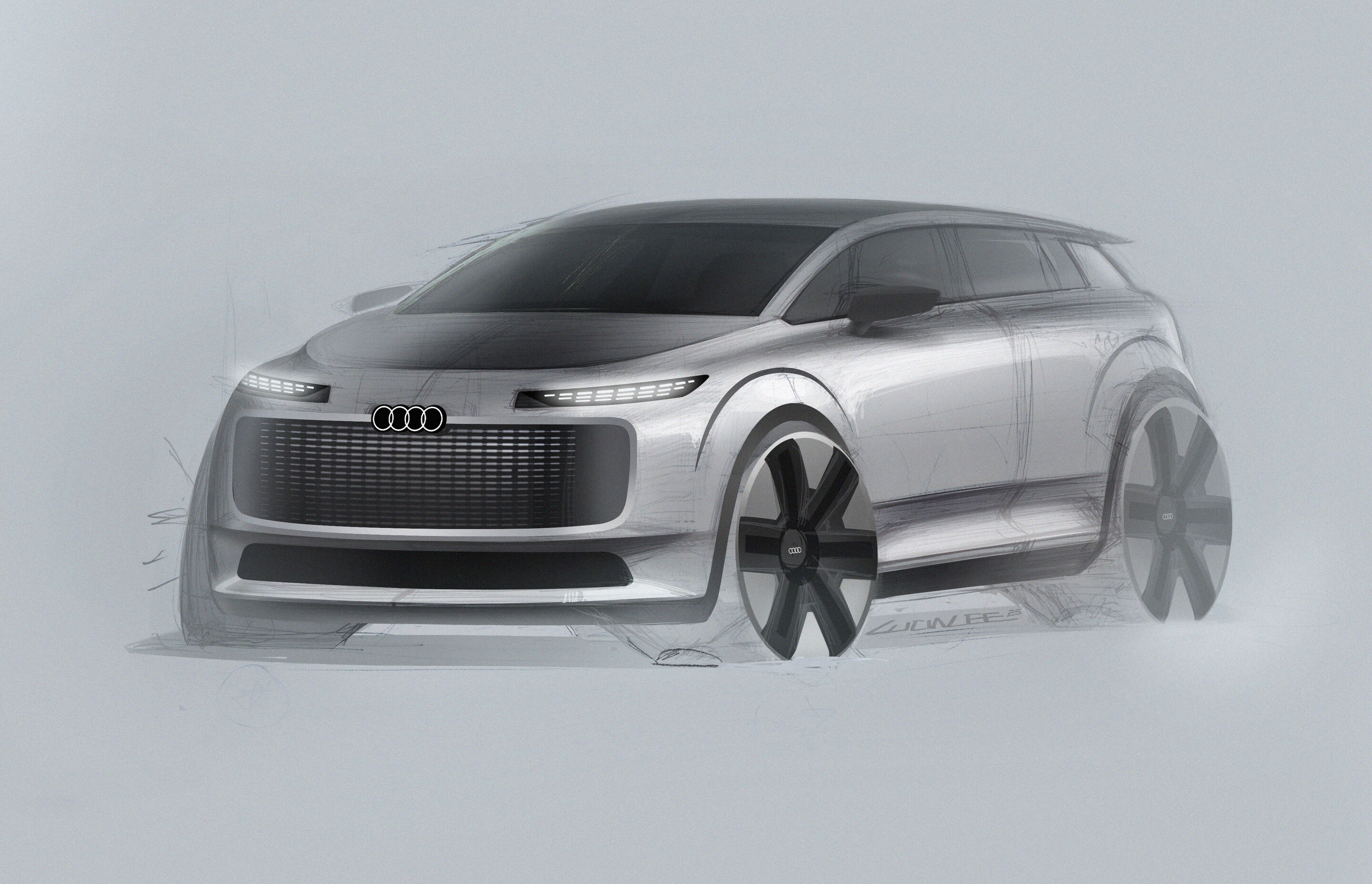Skizze - Audi A2 e-tron - Design Skizze Exterieur