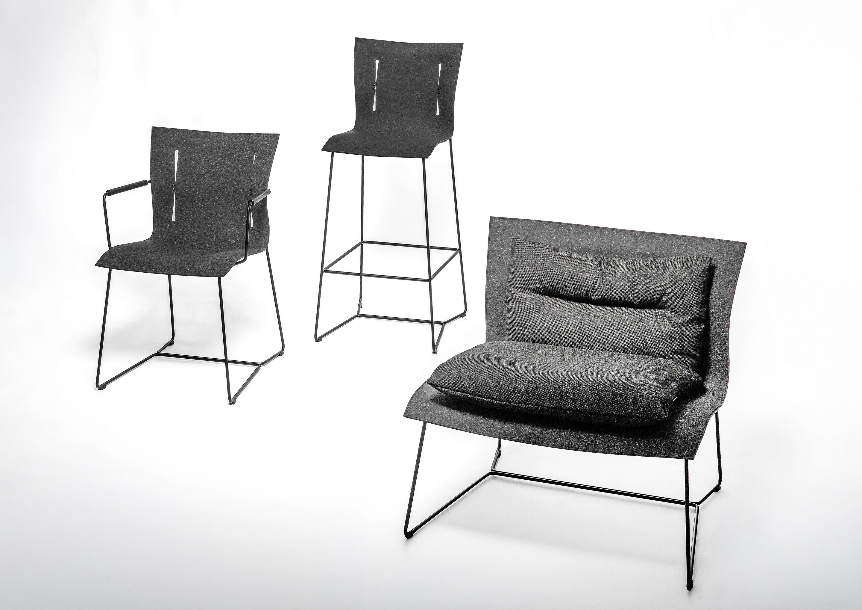Audi Corporate Architecture: Cuoio Chair Variants - The Cuoio Chair can be ordered as a chair, lounge chair and as a bar stool