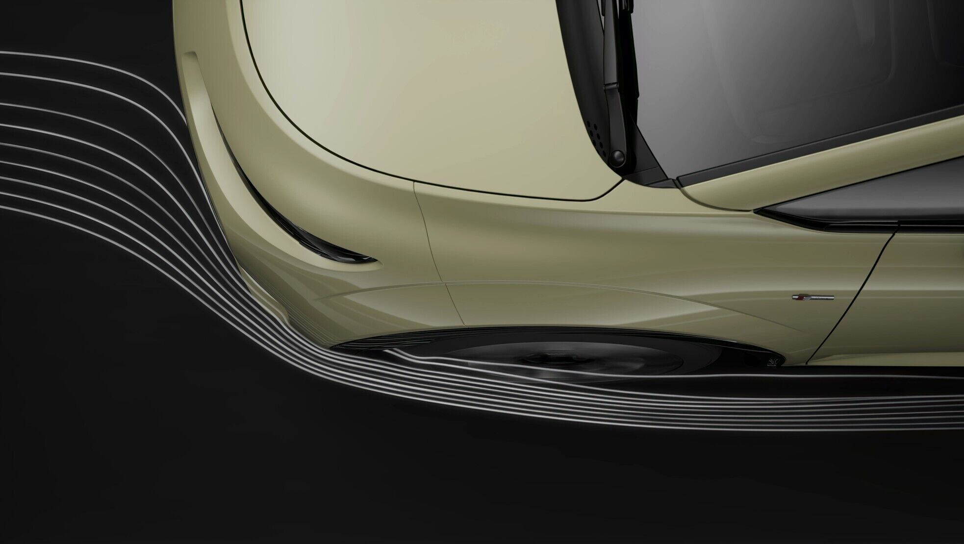 Audi A2 e-tron - aerodynamics - The illustration shows the Audi A2 e-tron and the air flow around the vehicle.