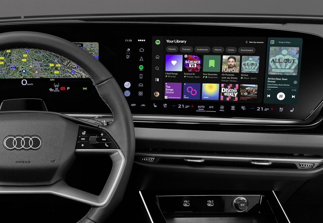 Audi jako pierwszy producent wdrożył w pełni natywną aplikację Spotify w samochodach