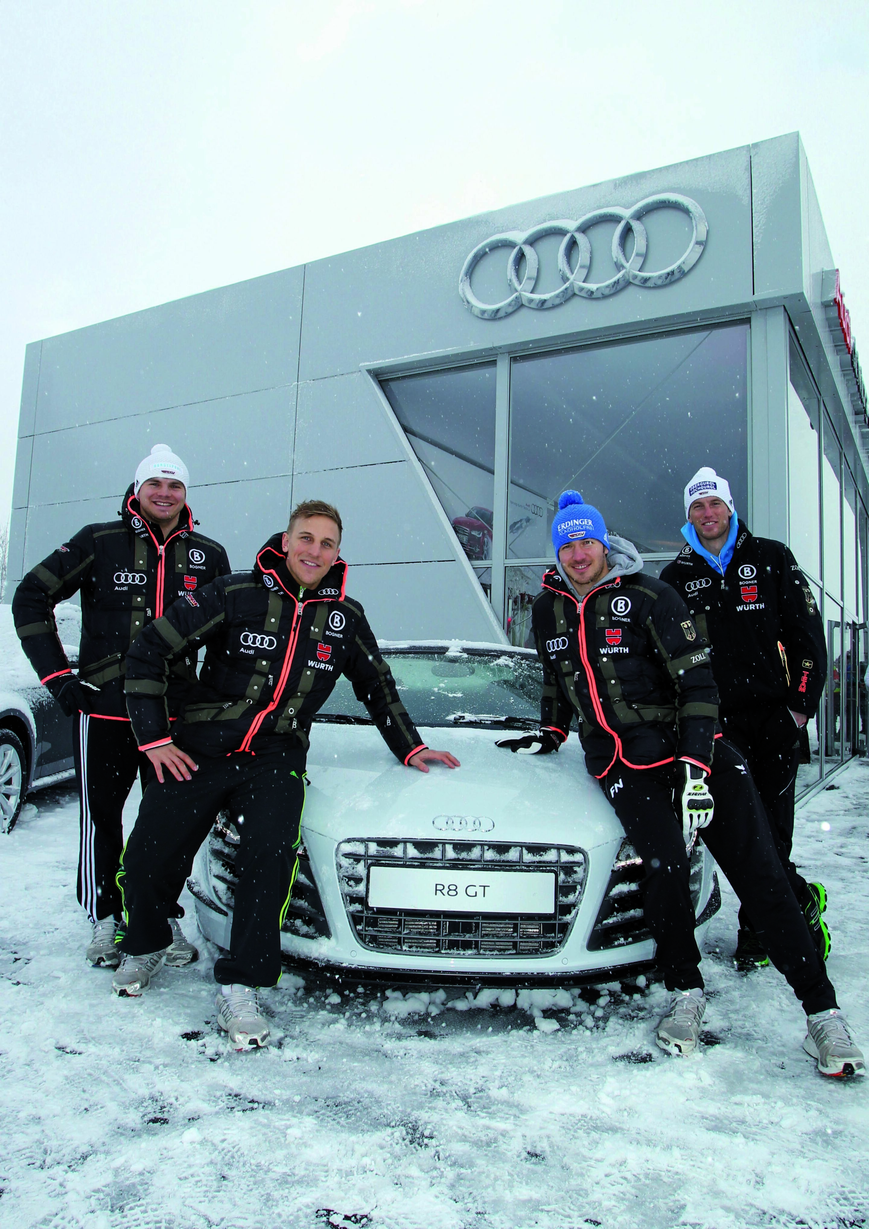 Andreas Sander, Josef Ferstl, Felix Neureuther und Fritz Dopfer