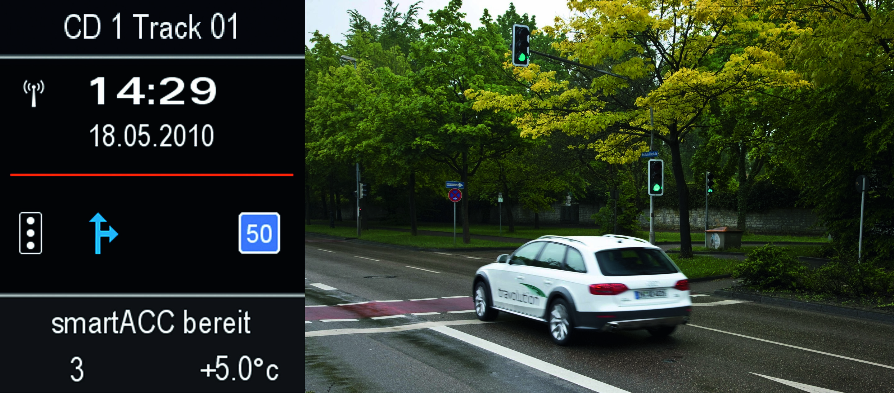 Illustration - Efficient urban driving – the Audi travolution project - travolution - Traffic light phase assistant
