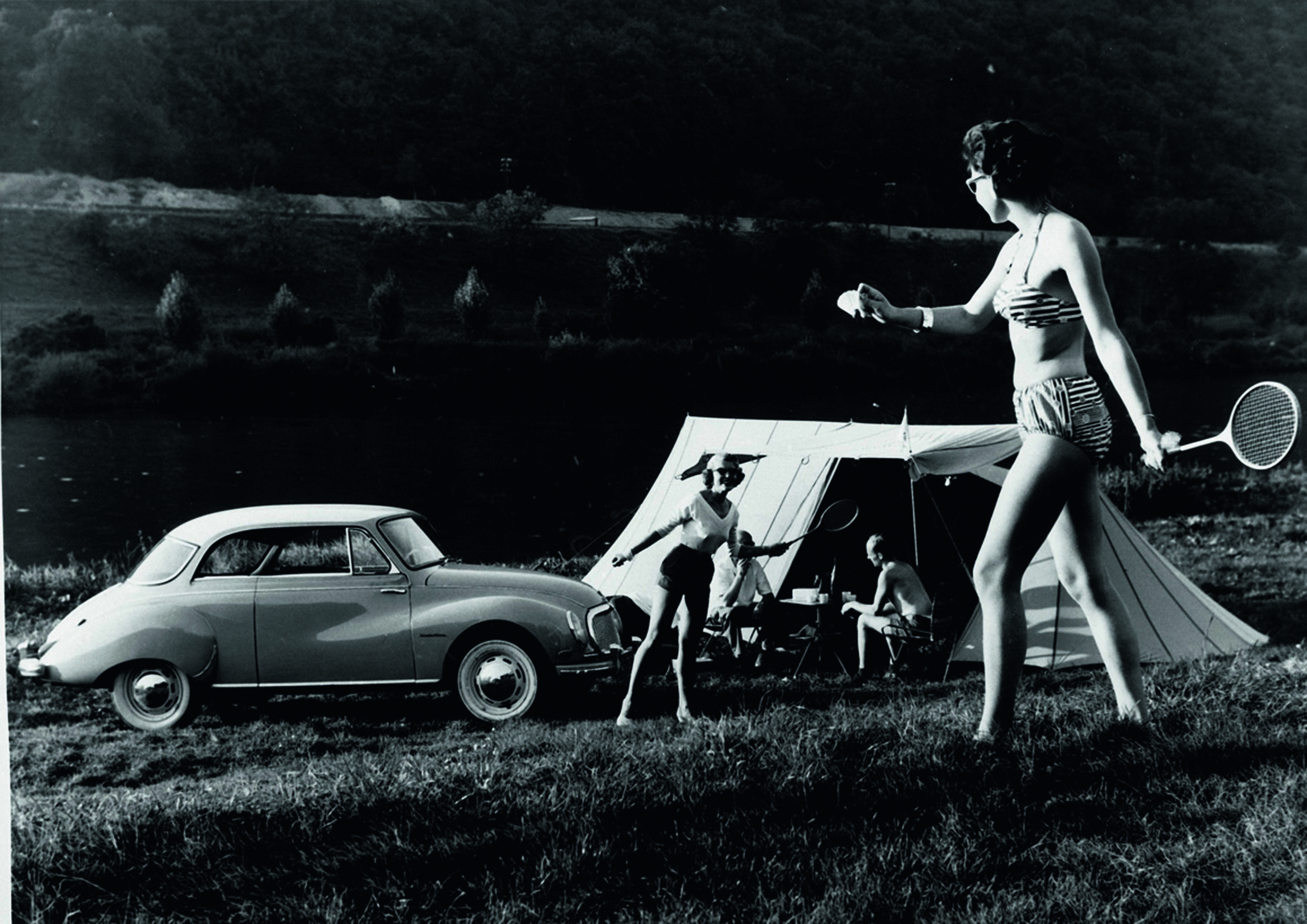 Anniversary magazine History - Vacation in the 1950s - Camping with the DKW 3 = 6 Coupé