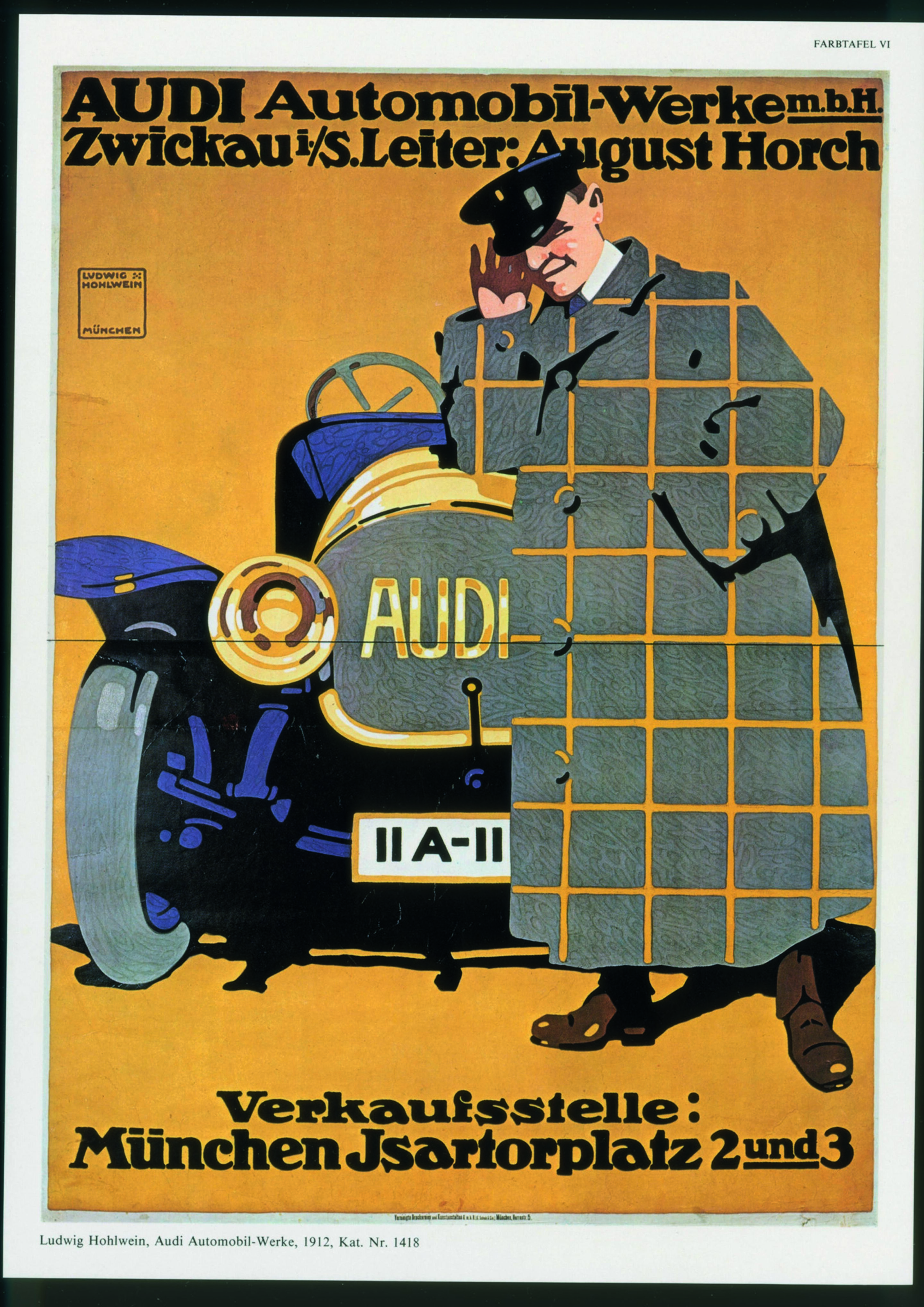 Jubiläumsmagazin Historie - Werbeplakat der noch jungen Marke Audi