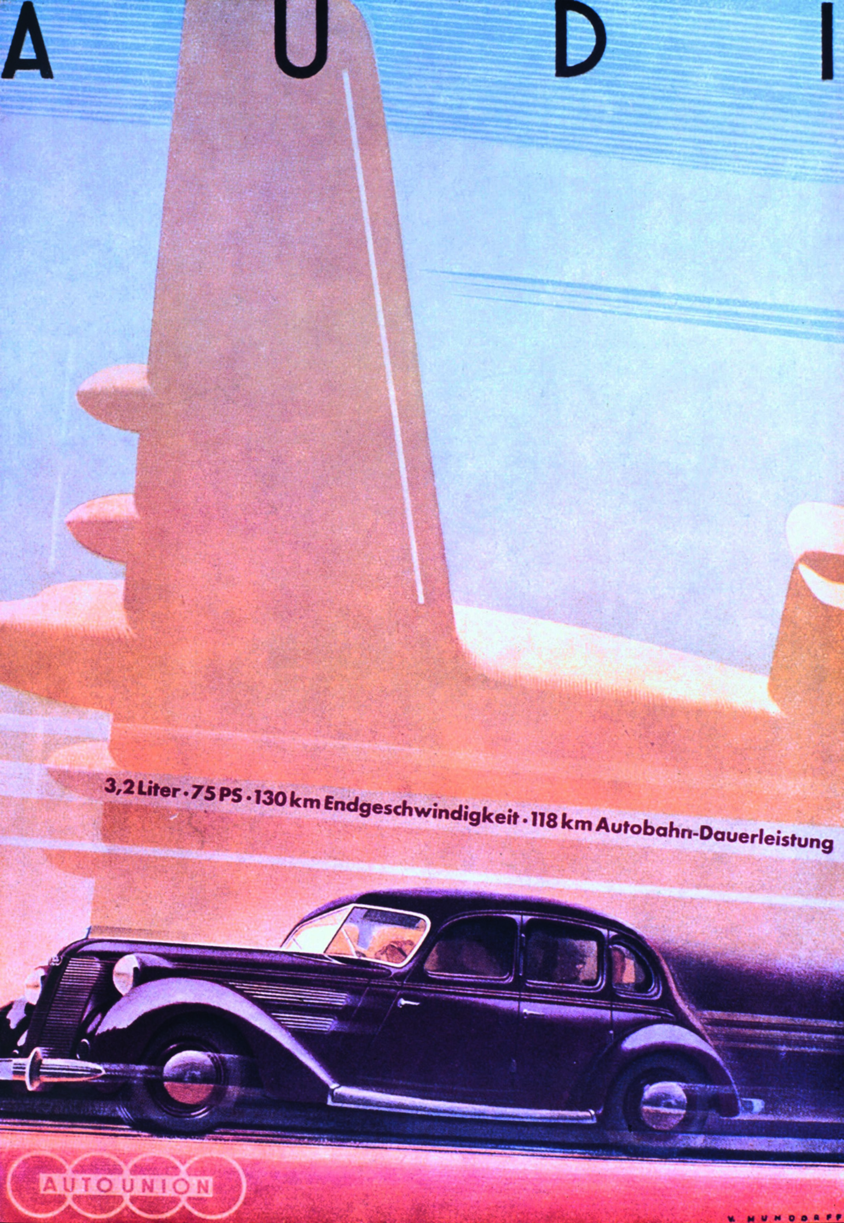 Jubiläumsmagazin Historie - Audi: Werbung im Stil der Zeit