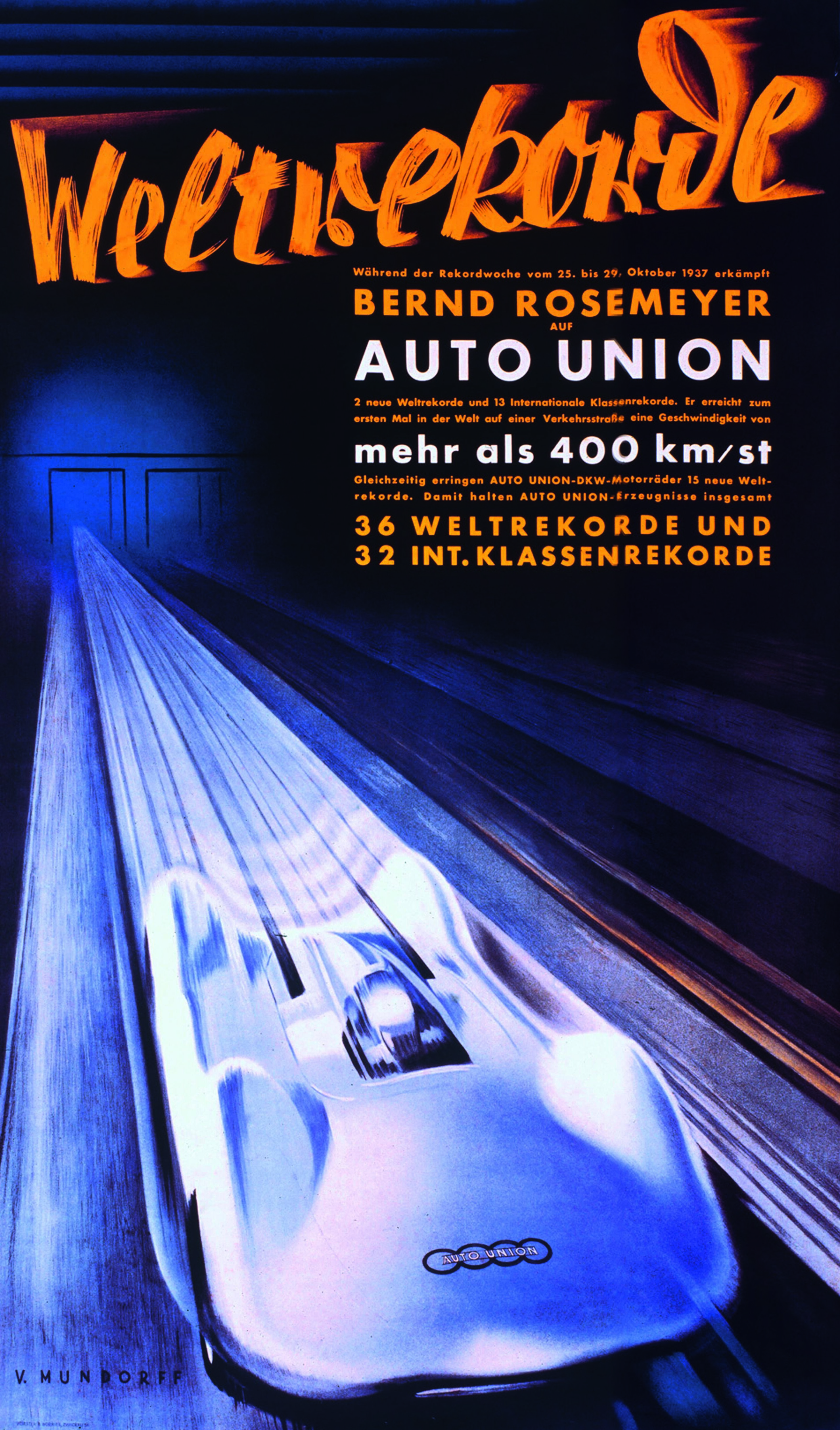 Jubiläumsmagazin Motorsport - Propaganda-Thema: Die Geschwindigkeitsrekorde nährten den Mythos der Silberpfeile.