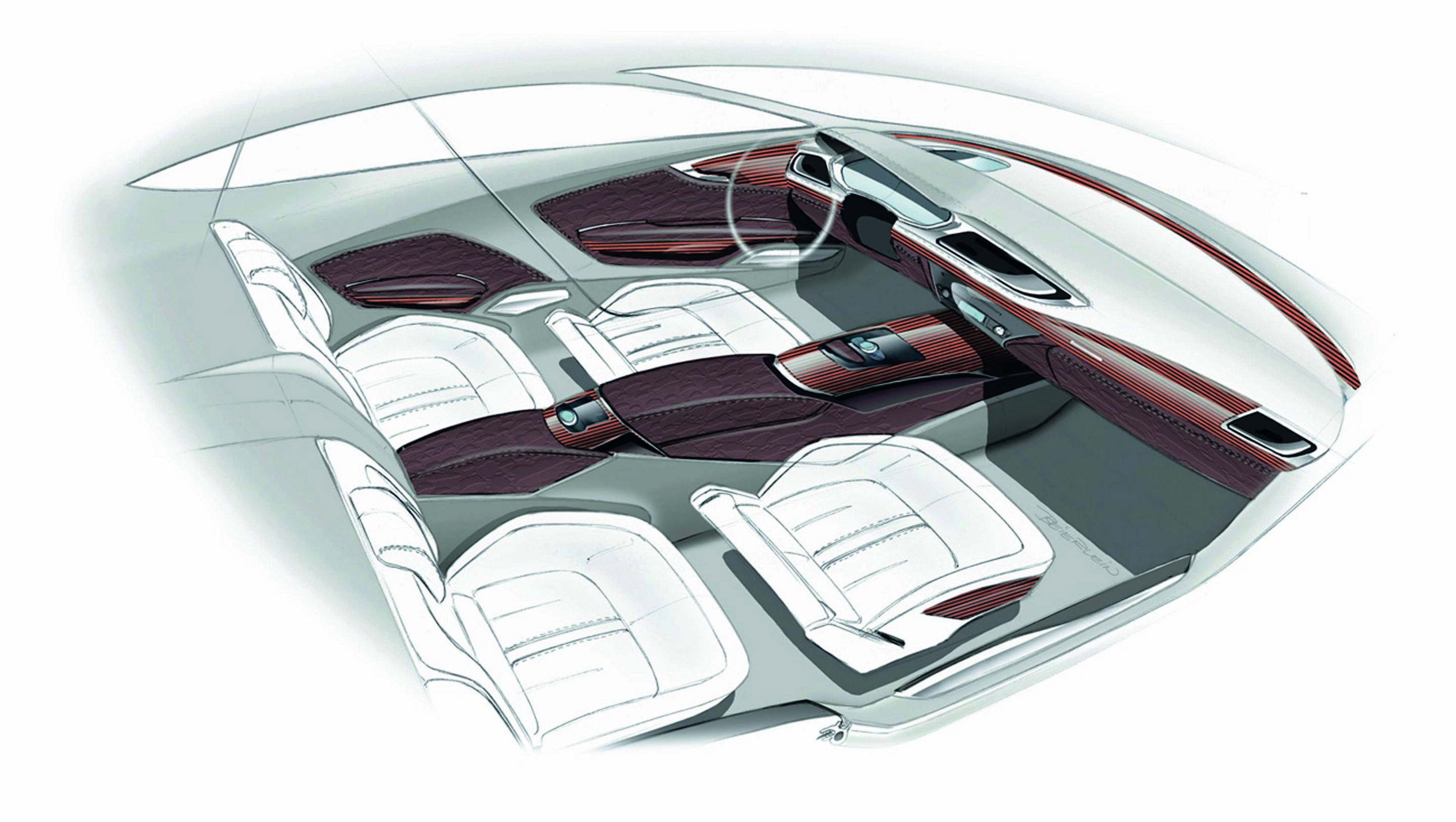 Skizze - Jubiläumsmagazin Design - Audi Sportback concept: Designskizze Interieur