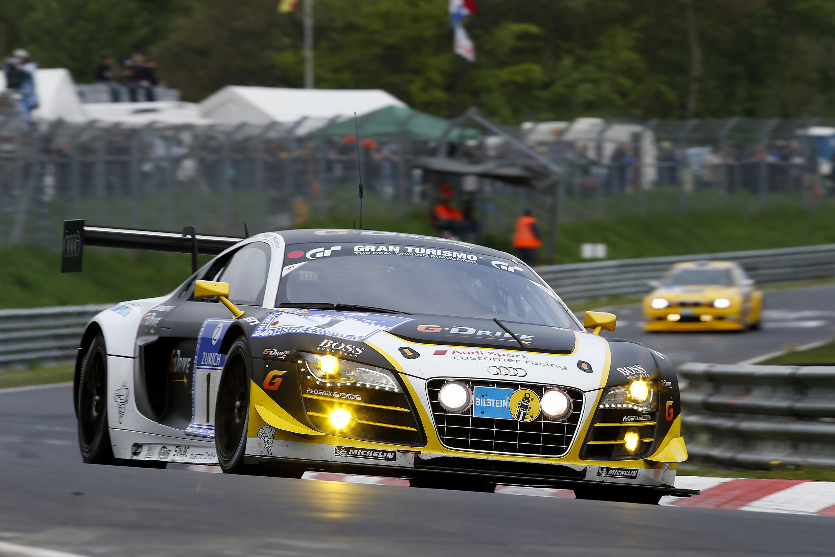 Audi customers pass tough Eifel test - Audi R8 LMS ultra #1 (G-Drive Racing by Phoenix), Marcel Fässler/Mike Rockenfeller/Frank Stippler/Markus Winkelhock (CH/D/D/D)