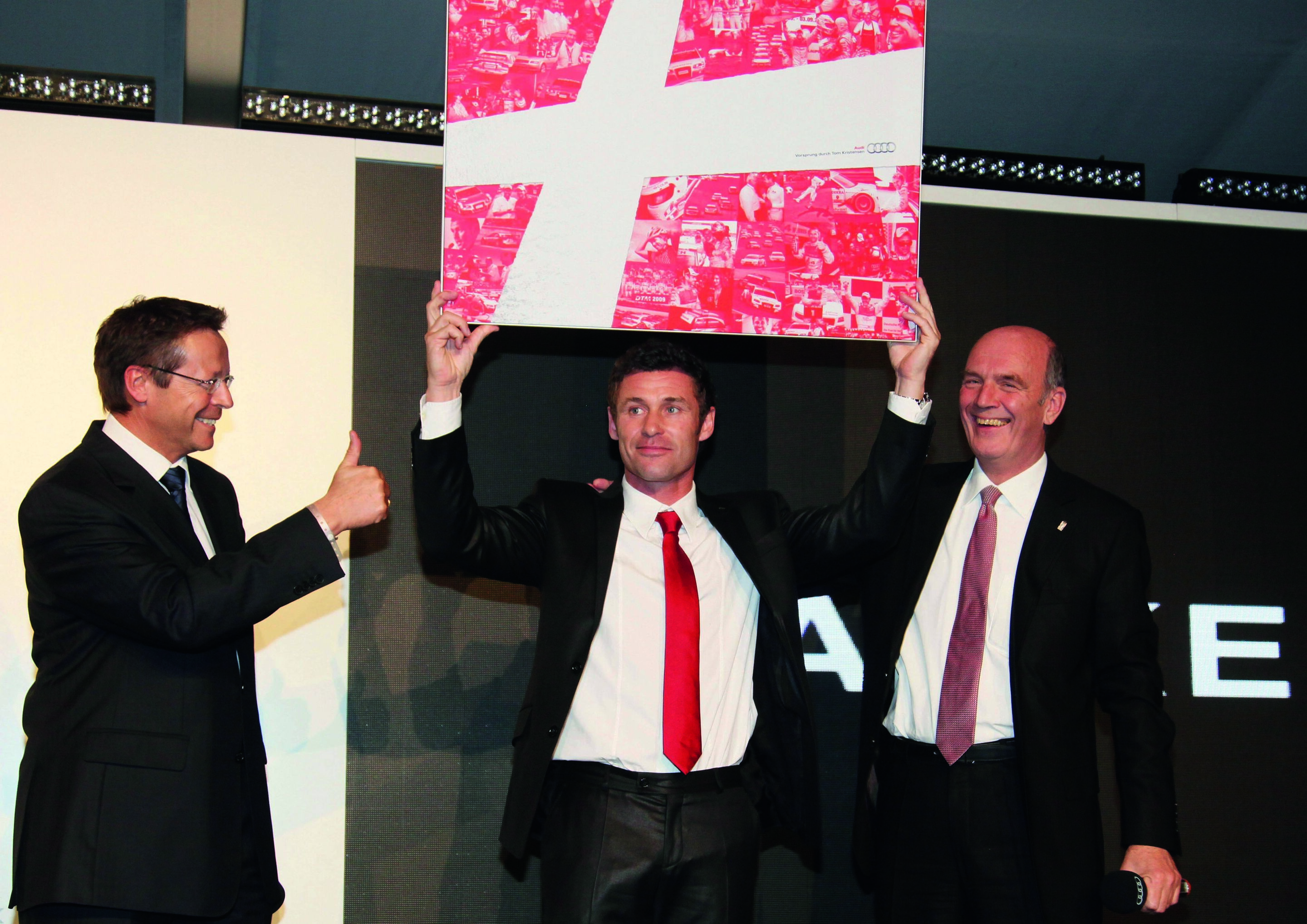 Tom Kristensen is “Sportsman of the Decade” - From left: Michael-Julius Renz, Head of Sales Germany AUDI AG, Tom Kristensen, Dr. Wolfgang Ullrich, Head of Audi Motorsport