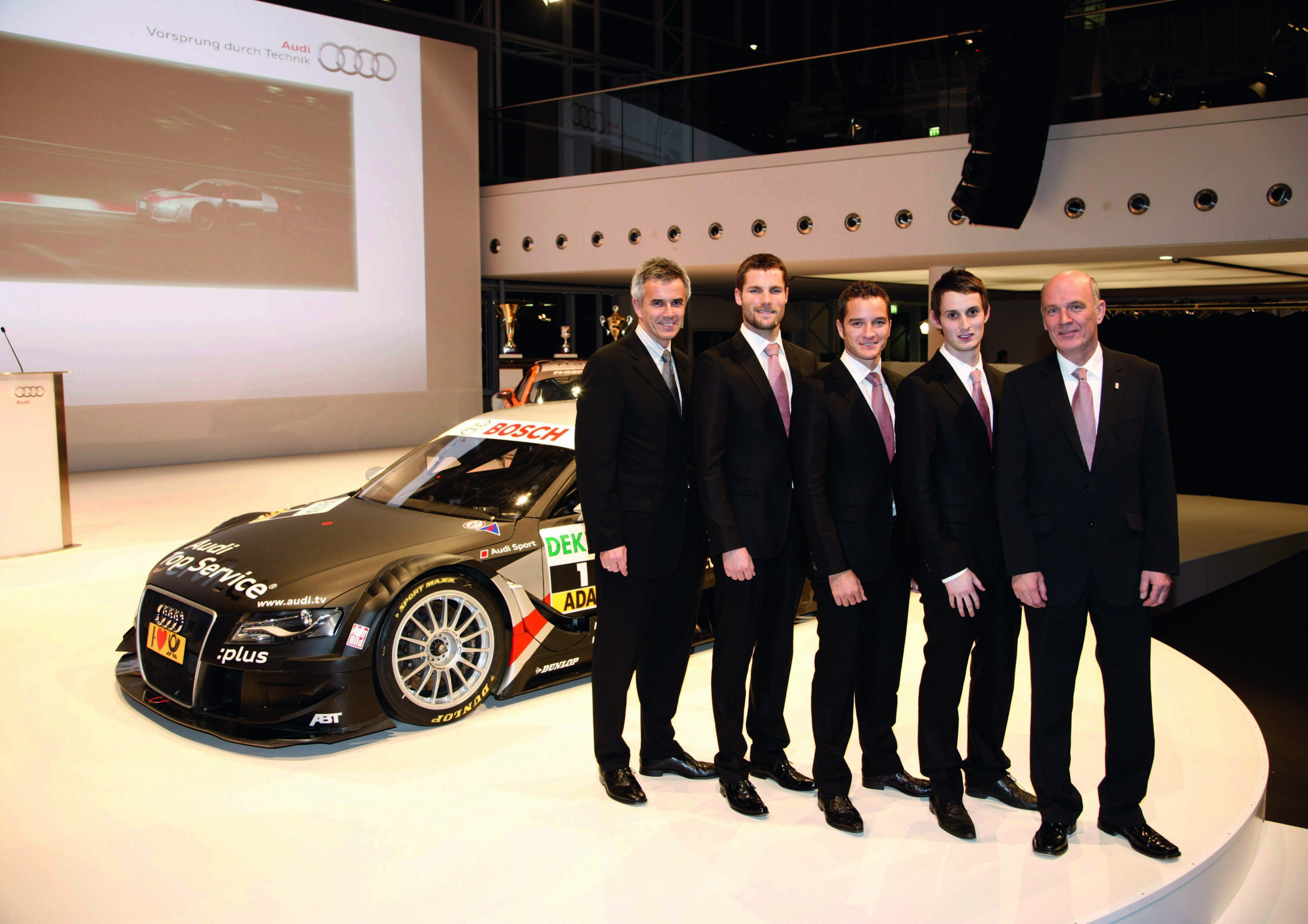 Audi opts for new prototype racing series - Peter Schwarzenbauer, Martin Tomczyk, Timo Scheider, Oliver Jarvis, Dr Wolfgang Ullrich