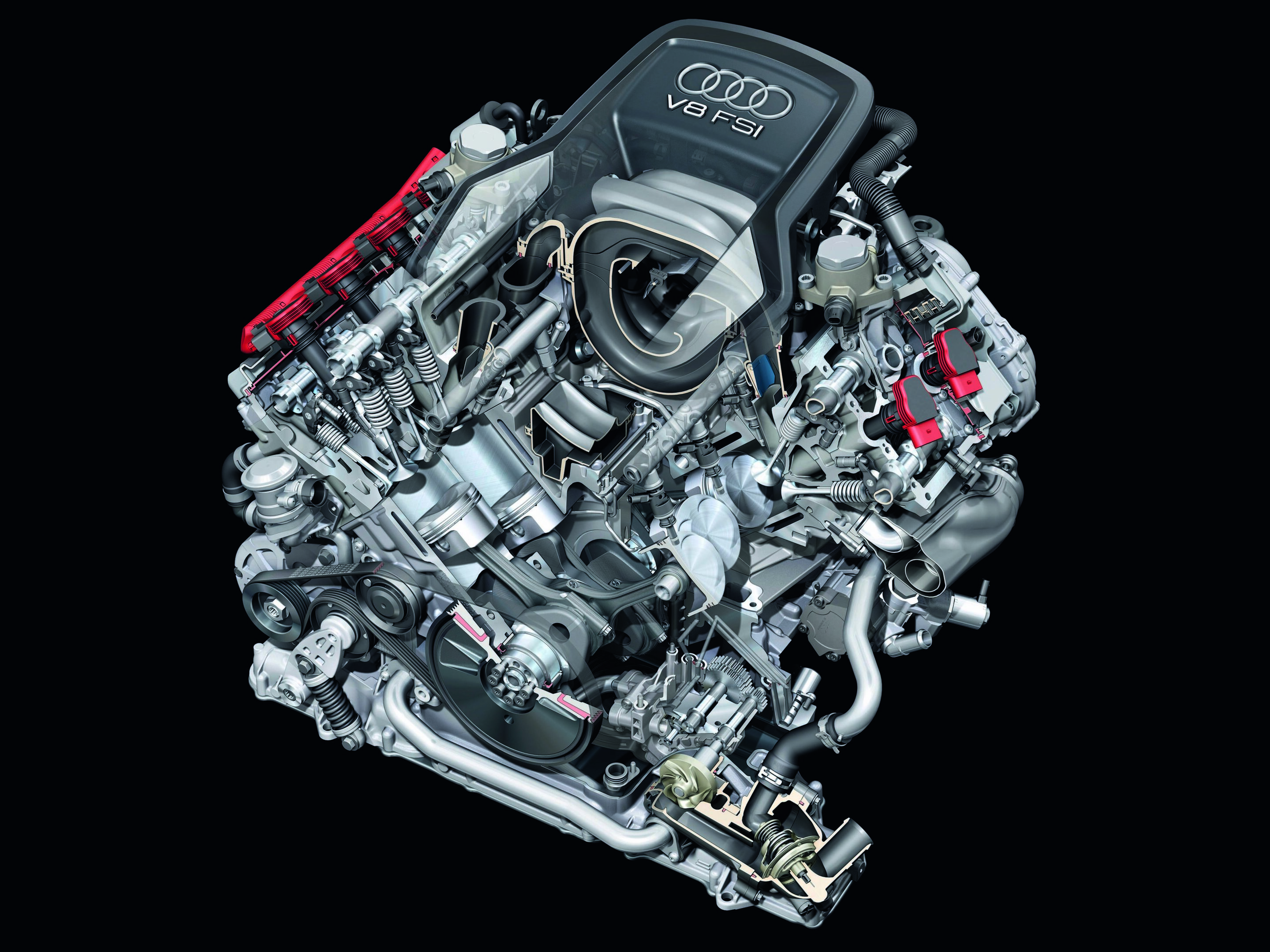 Audi A8 4.2 FSI - Engine compartment